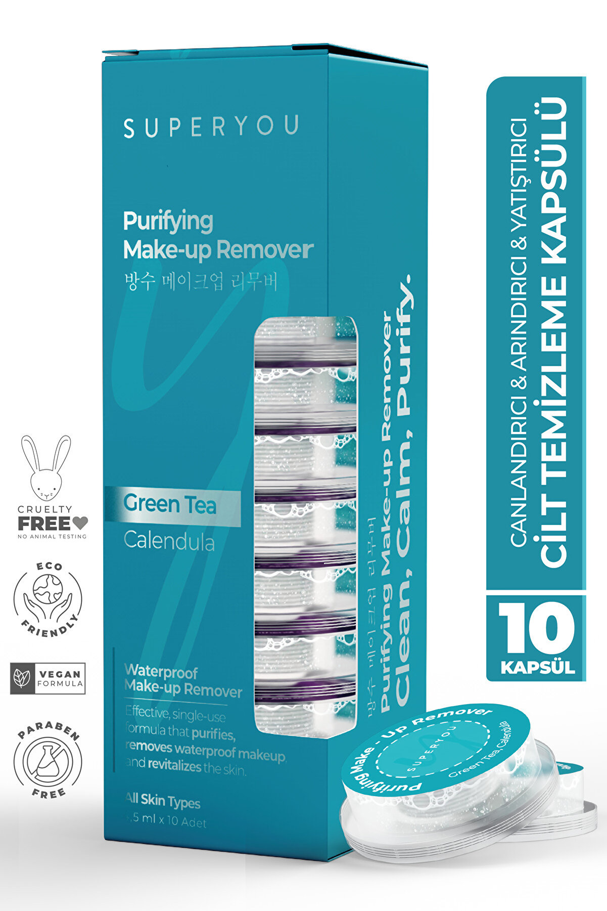 Arındırıcı & Yatıştırıcı Yüz Temizleme Kapsülü - 10 Adet