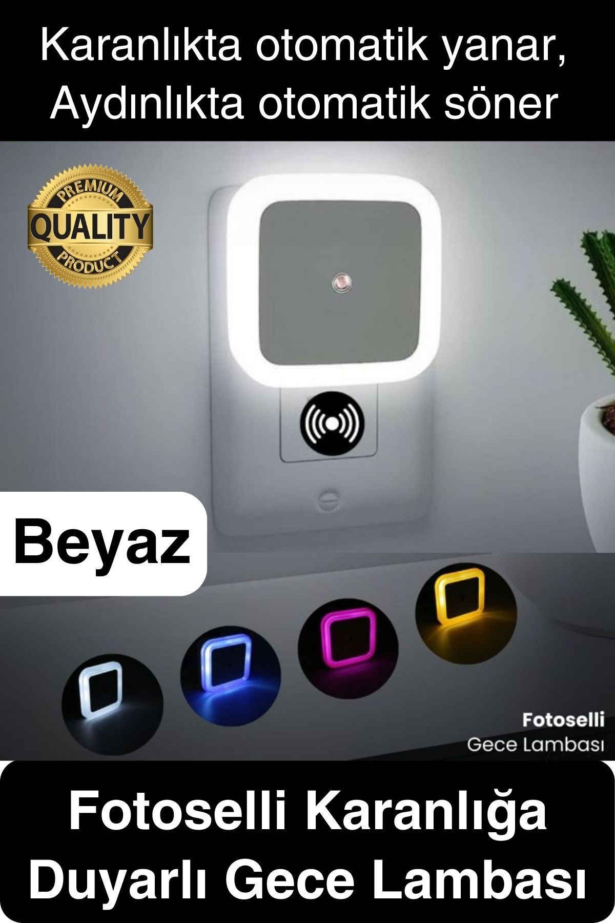 Fotoselli Gece Lambası Karanlıkta Otomatik Yanıp Sönen Aydınlığa Duyarlı Koridor Antre Loş Led Işık