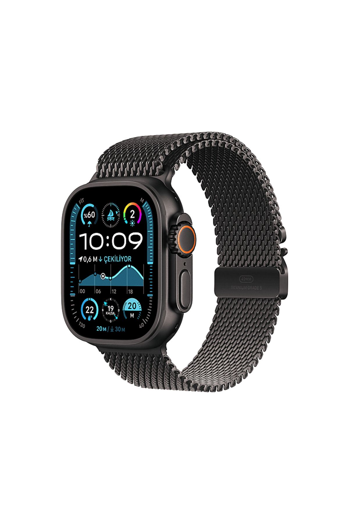 Watch Ultra 2 GPS + Cellular 2024 49mm Black Titanium Case with Black Titanium Milanese Loop -