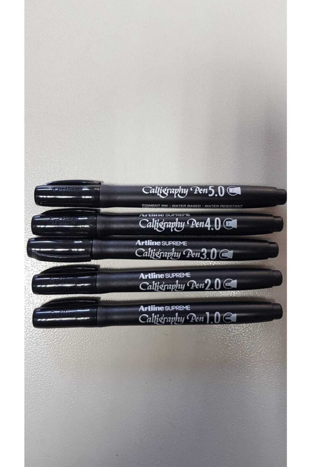 Siyah Supreme Calligraphy Kalemi Set 1.0-2.0-3.0-4.0-5.0