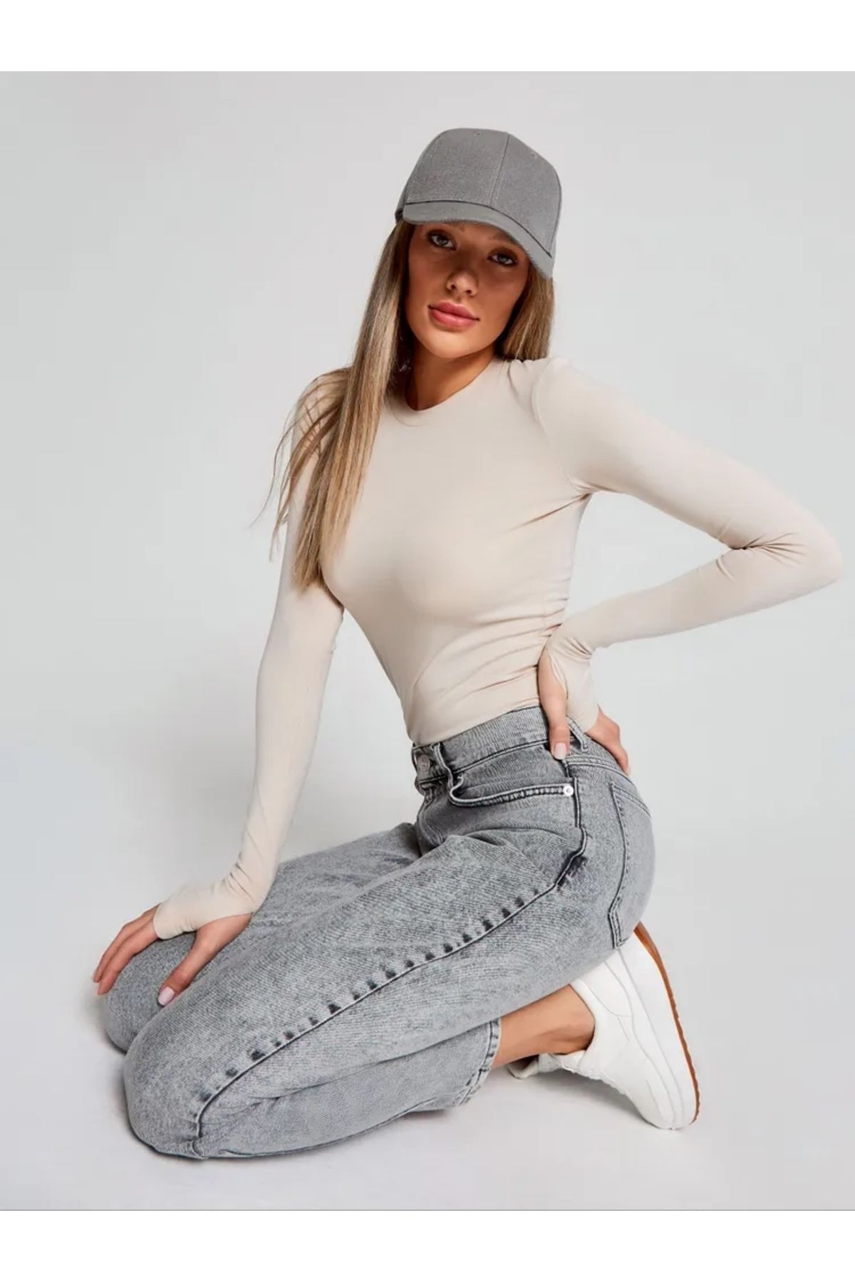 Spor Crop Top Bisiklet Yaka DARKALIP Soft Touch Viskon Basic Parmaklı Spor Body