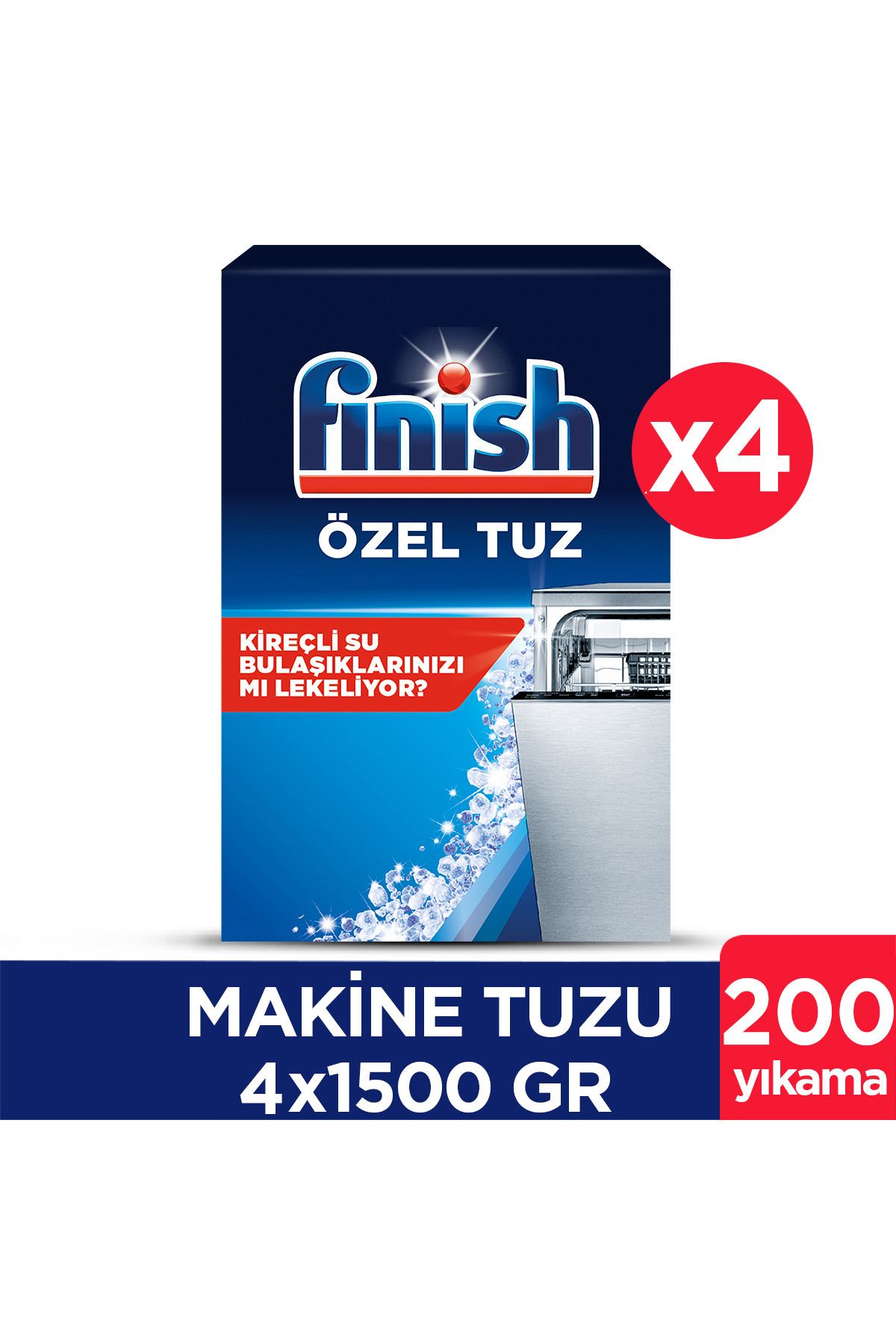 Bulaşık Makinesi  Tuzu  Kireç Kalıntılarına Karşı Koruyucu  6000 gram (1500x4)