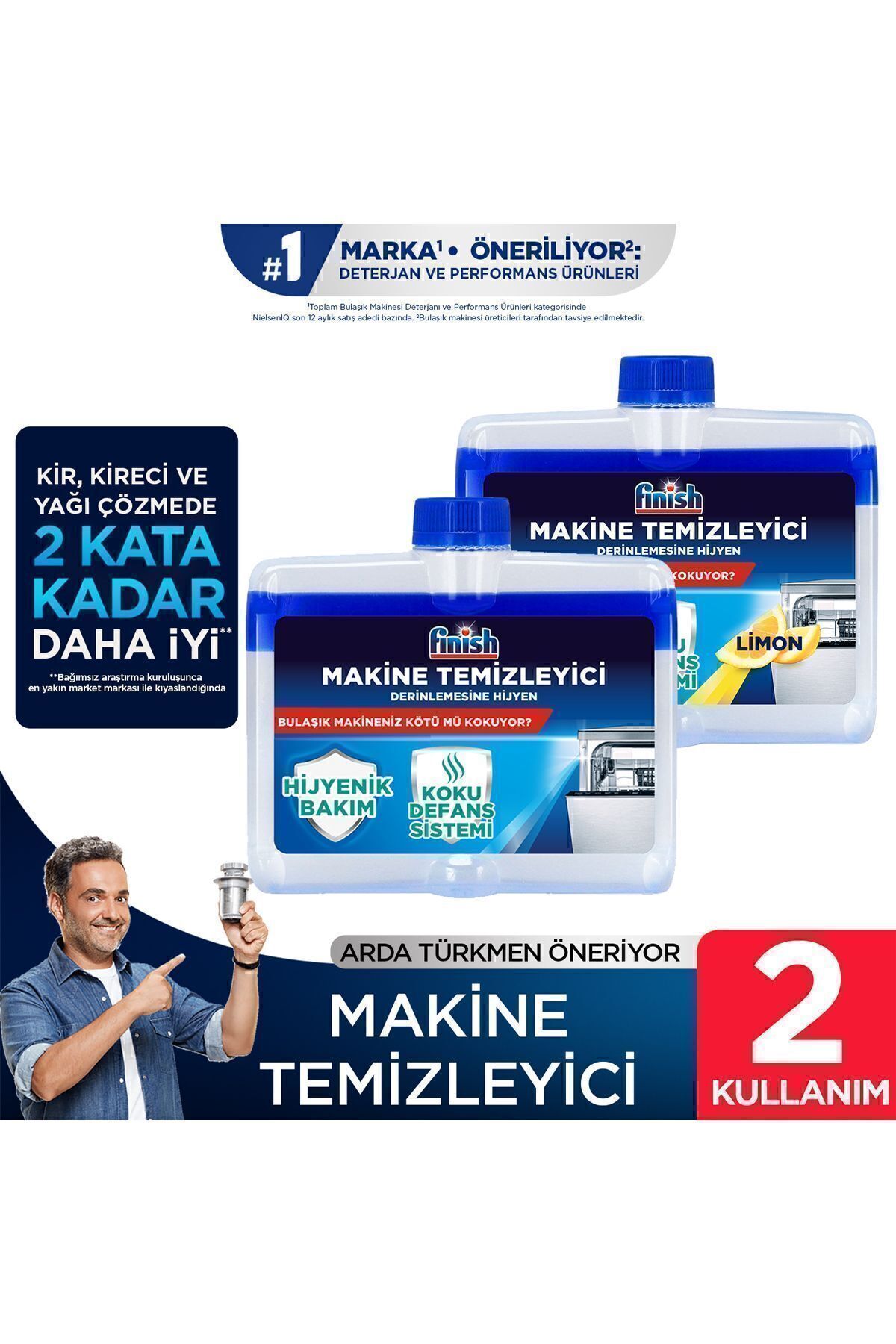 Bulaşık Makinesi  Temizleyici   Koku Giderici Hijyenik Bakım Sıvısı  500 ml (250 ml x 2'li)