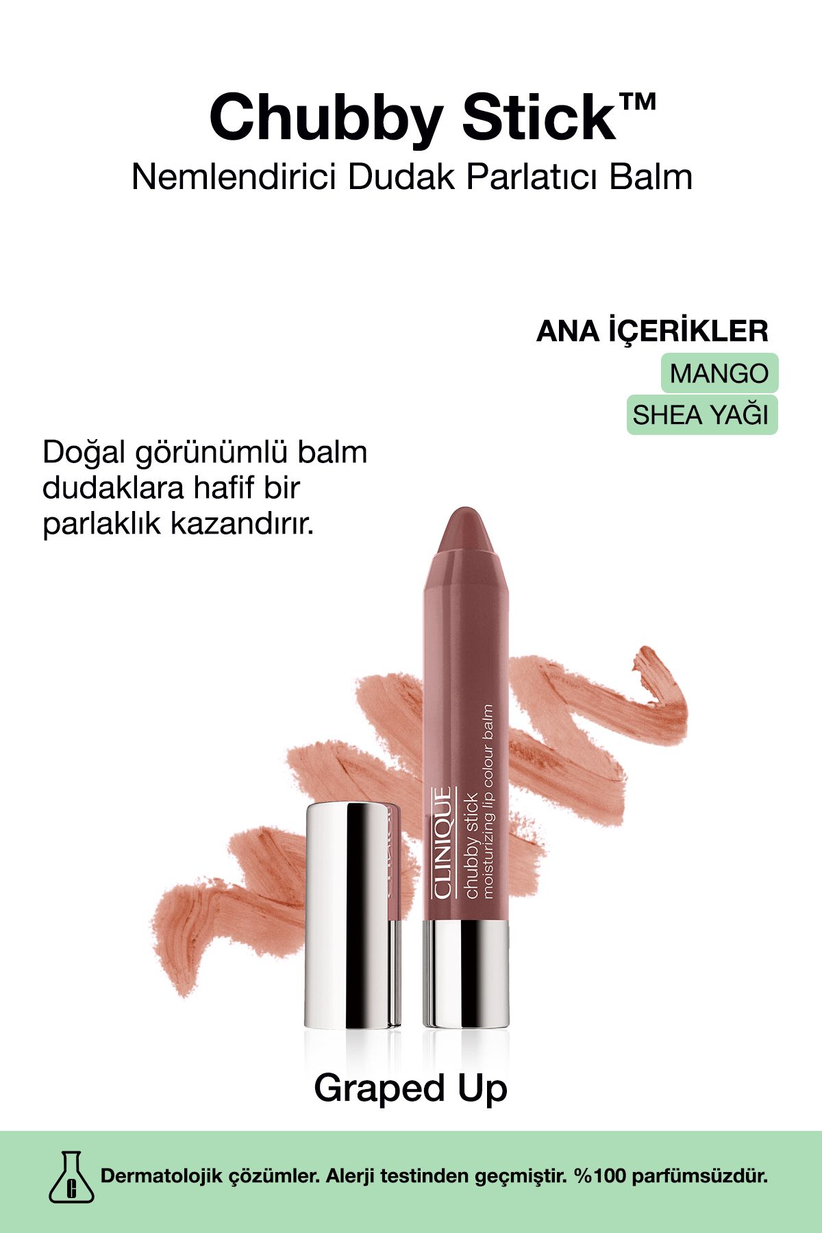 Chubby Stick™ Nemlendirici Dudak Parlatıcı Balm - Renk: 08 Graped Up 3g | Mango, Shea Yağı