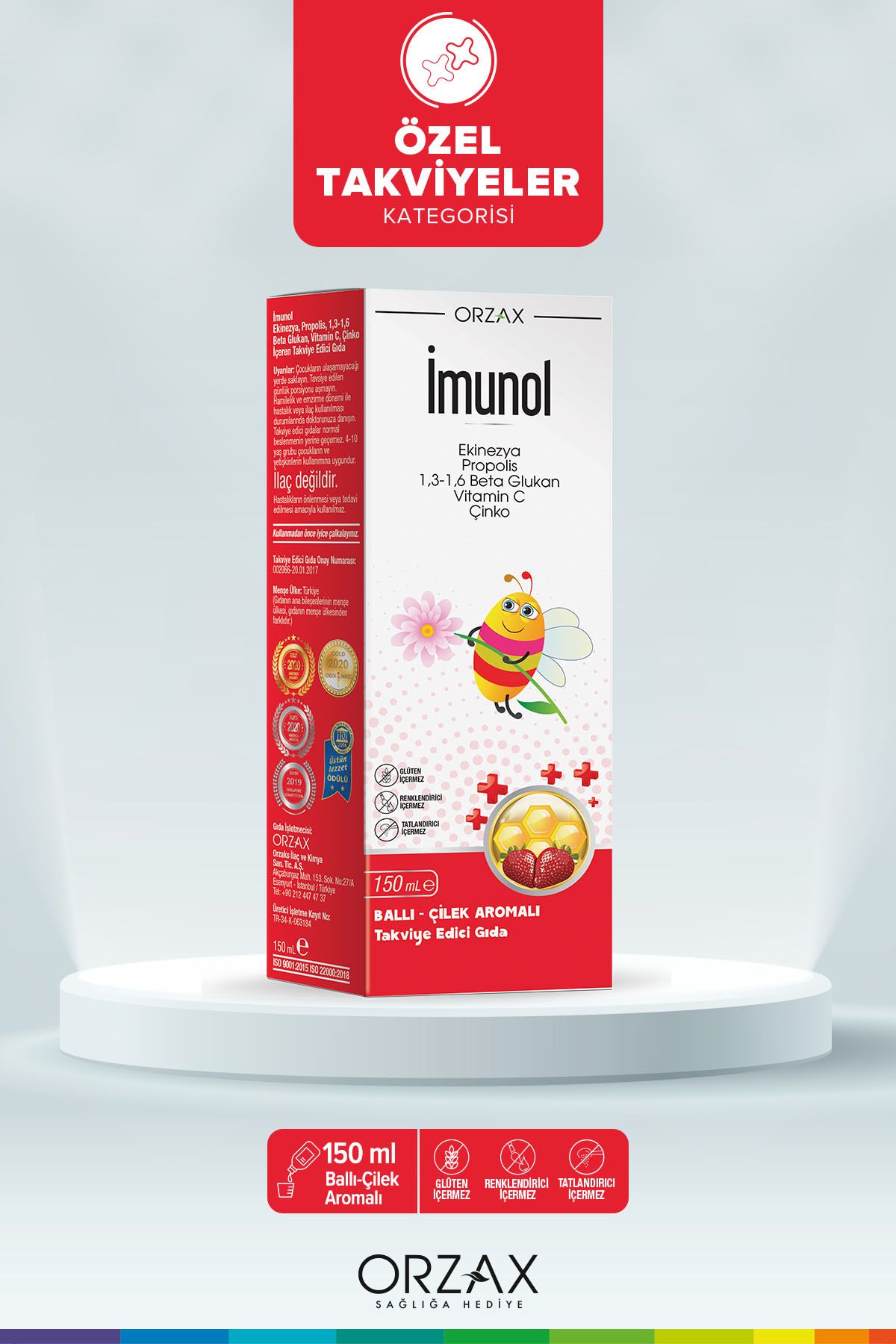 İmunol Şurup Ballı Çilek Aromalı - 150 ml