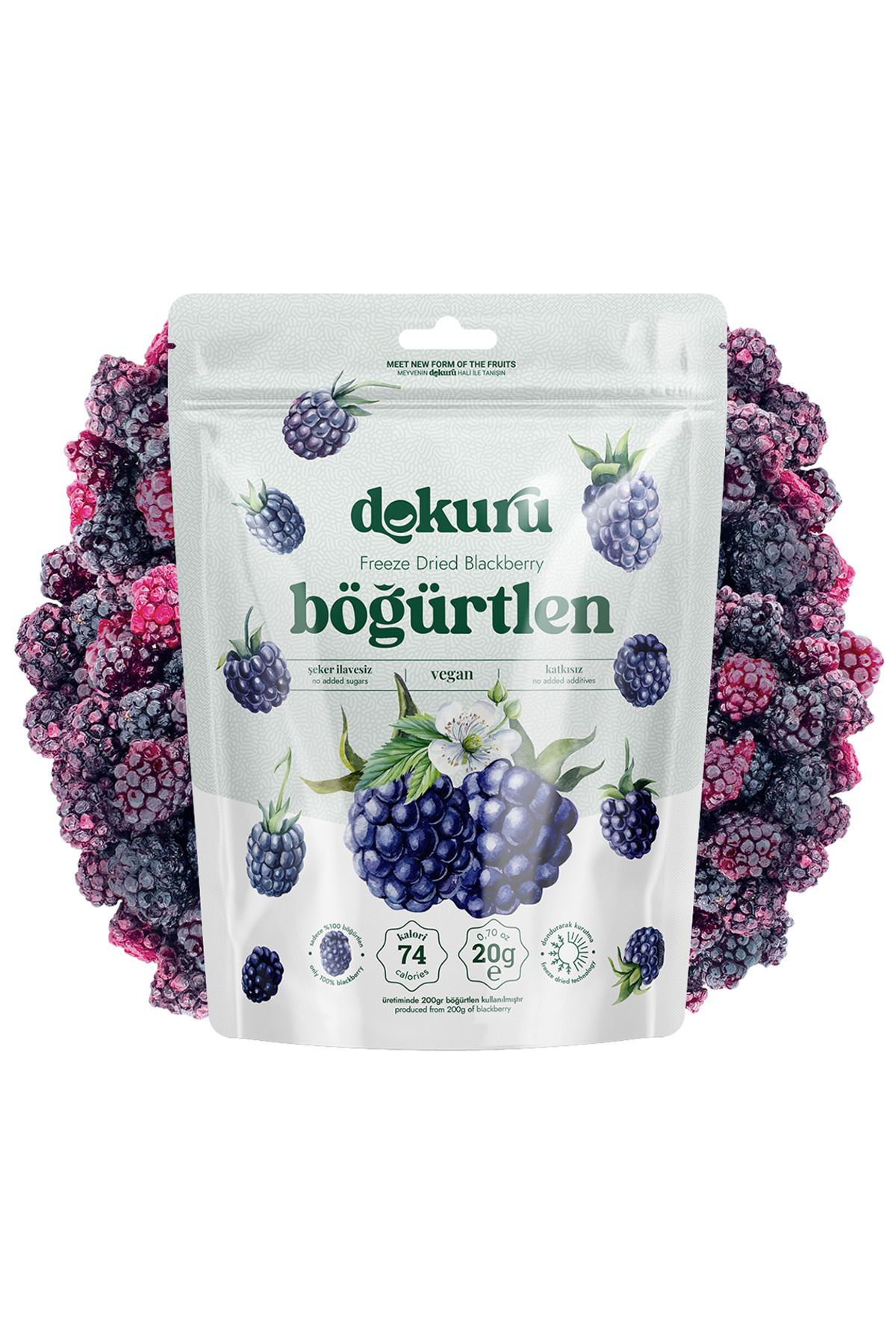 Böğürtlen Kuru Meyve Cipsi - Dondurularak Kurutulmuş Freeze Dried Çıtır Böğürtlen