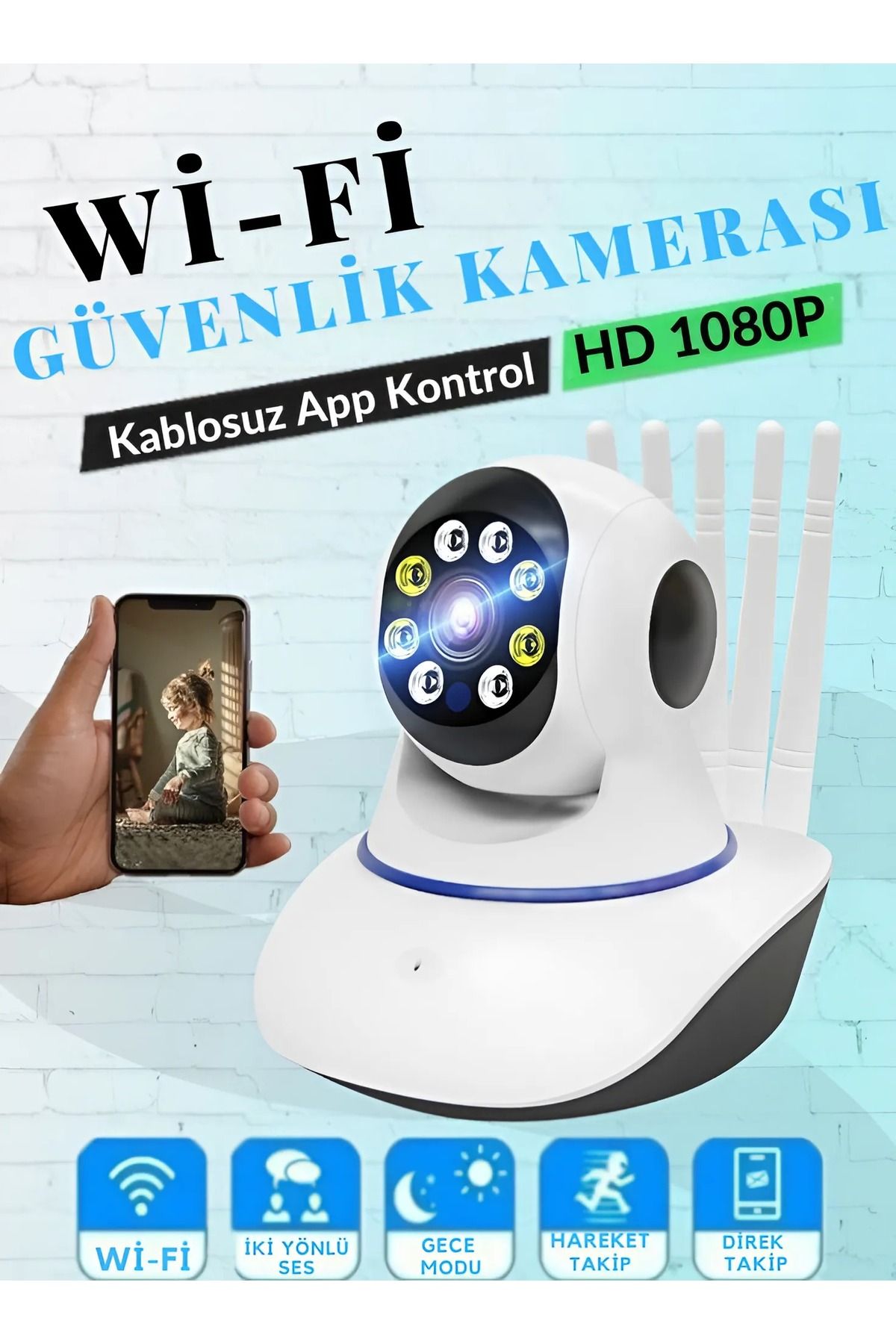 Kablosuz Wifi Bebek Izleme Kamerası Wifi Gece Görüşlü Gigo Ip Kamera