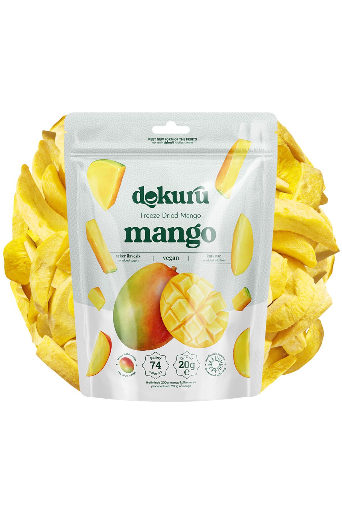 Mango Kuru Meyve Cipsi - Dondurularak Kurutulmuş Freeze Dried Çıtır Mango