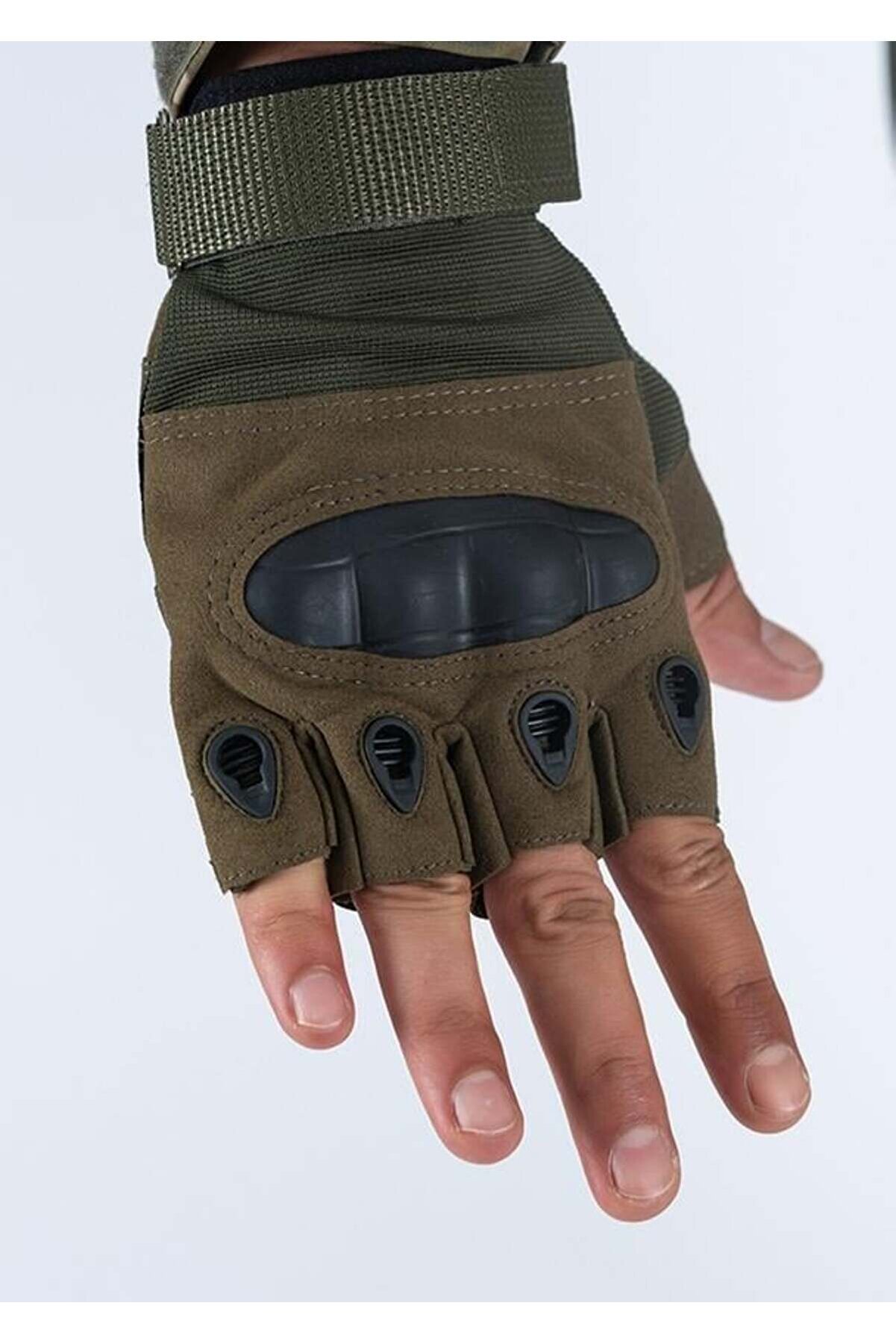 Outdoor Kesik Parmaksız Eldiven Asker Polis Dağcı Sporcu Bisikletçi Kemik Eldiveni -