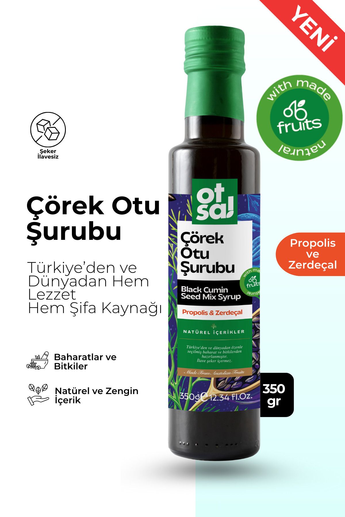 Çörek Otu Şurubu, Çörek Otu Ekstresi Ve Propolis Içeren Besleyici Karışım 350g