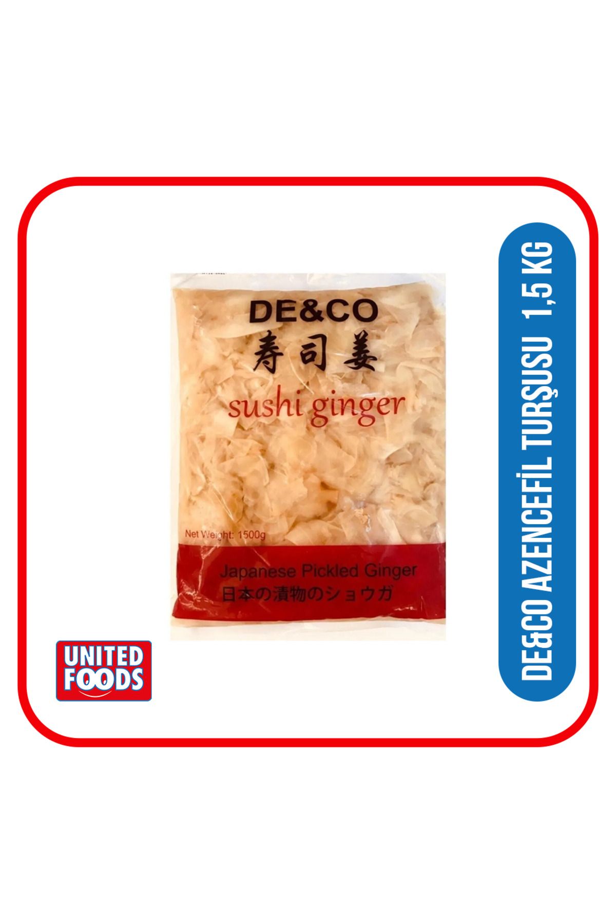 De&co Sushi Pickled Ginger Zencefil Turşusu 1500 Gr.