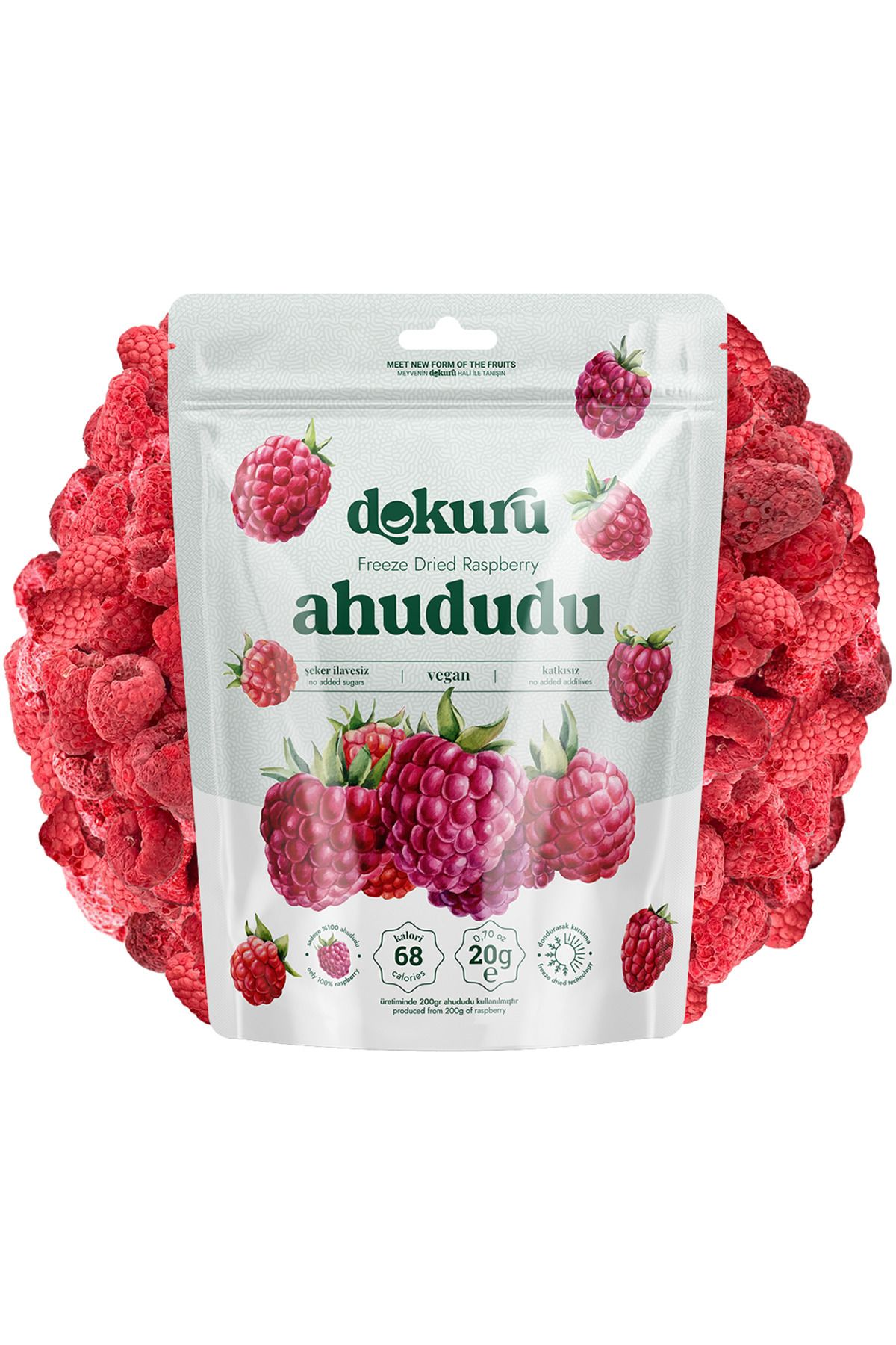 Ahududu Kuru Meyve Cipsi - Dondurularak Kurutulmuş Freeze Dried Çıtır Frambuaz