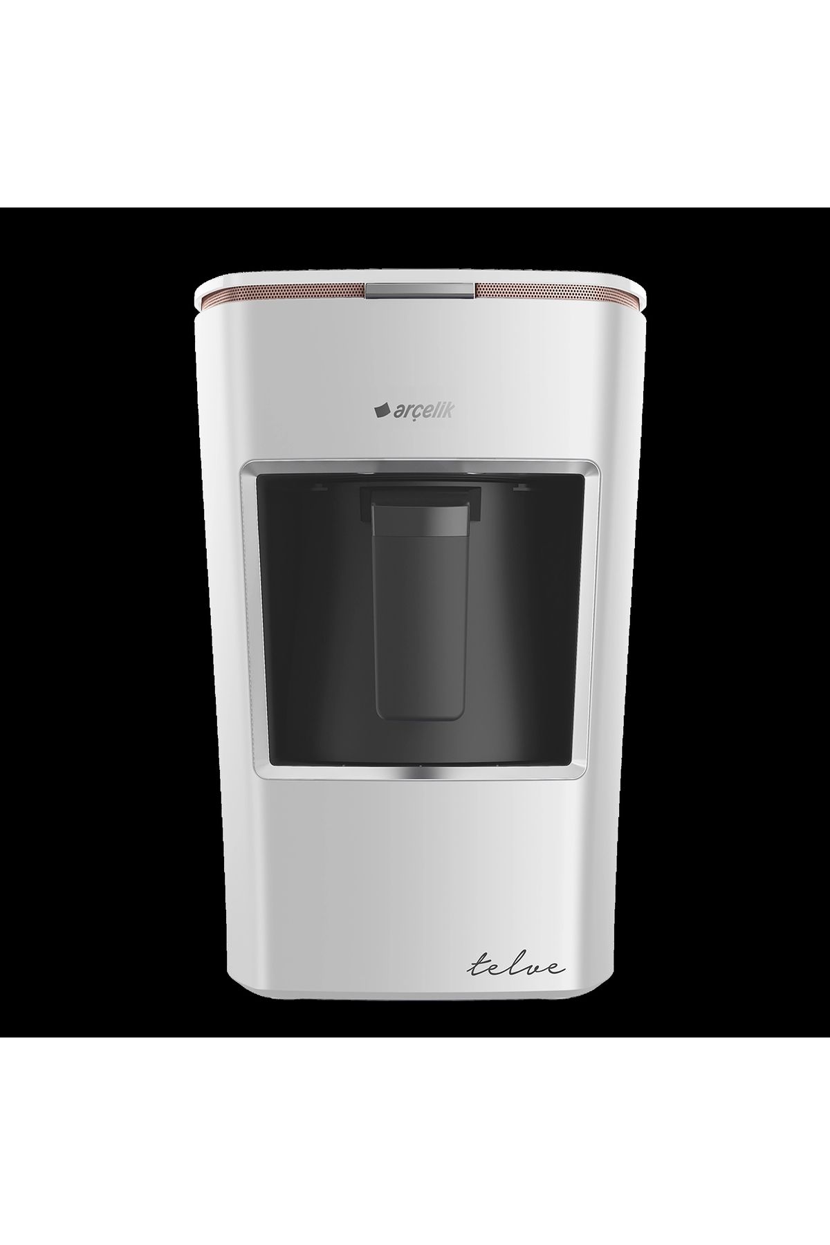 Türk Kahve Makinesi K 3300 Mini Telve Beyaz ( Gold Cizgili )
