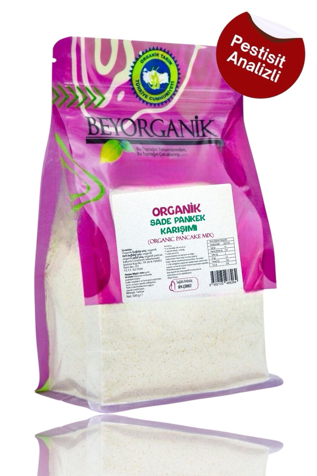 Organik Pankek Karışımı 500gr (PESTİSİT VE AFLATOKSİN ANALİZLİ)
