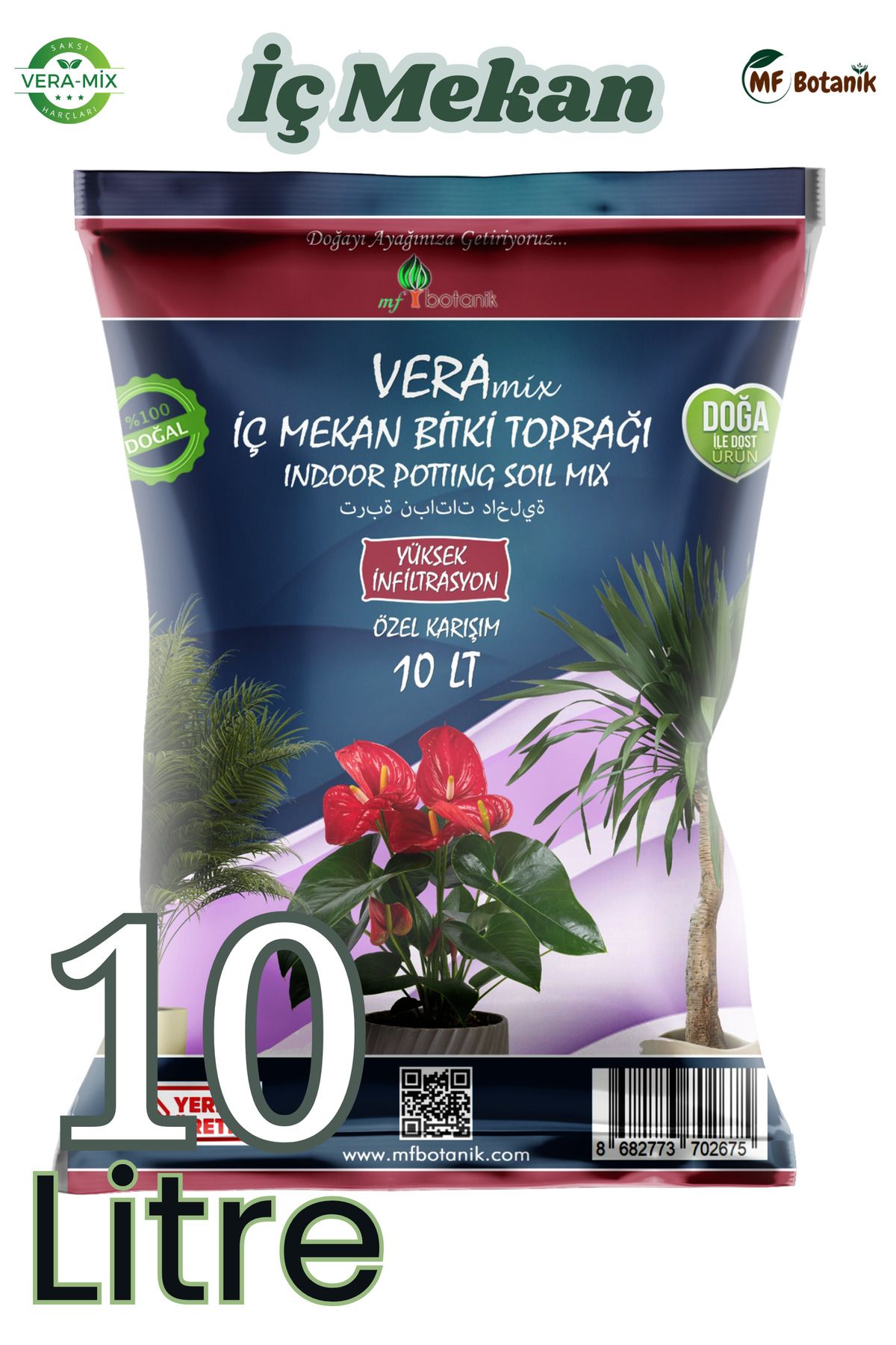 Vera Özel Karışım Iç Mekan Bitki Toprağı 10 Litre Çiçek Toprağı Toprak Harcı