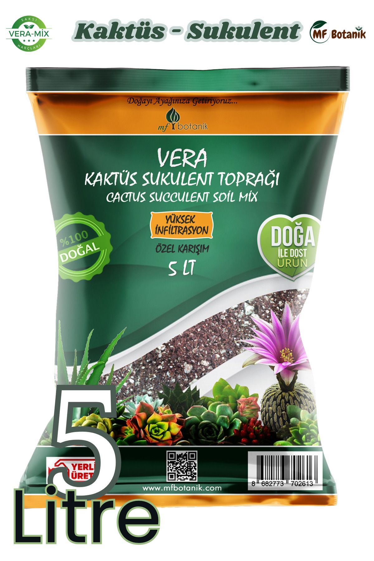 Kaktüs Sukulent Toprağı 5 lt - Teraryum Için Uygun Toprak