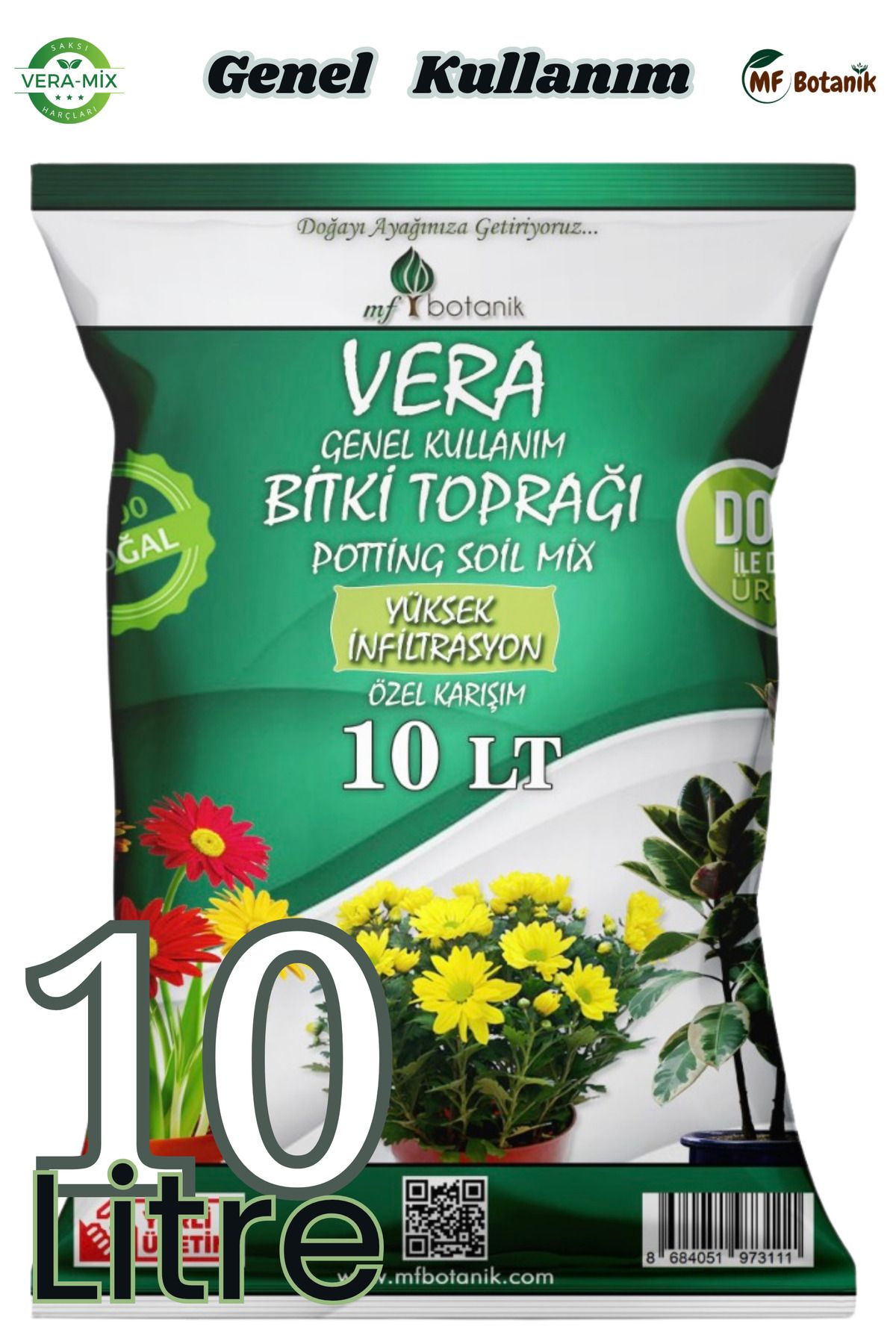 Veramix Özel Karışım Saksı Harcı Ithal Torf - Cocopeat Bitki Toprağı 10 Litre
