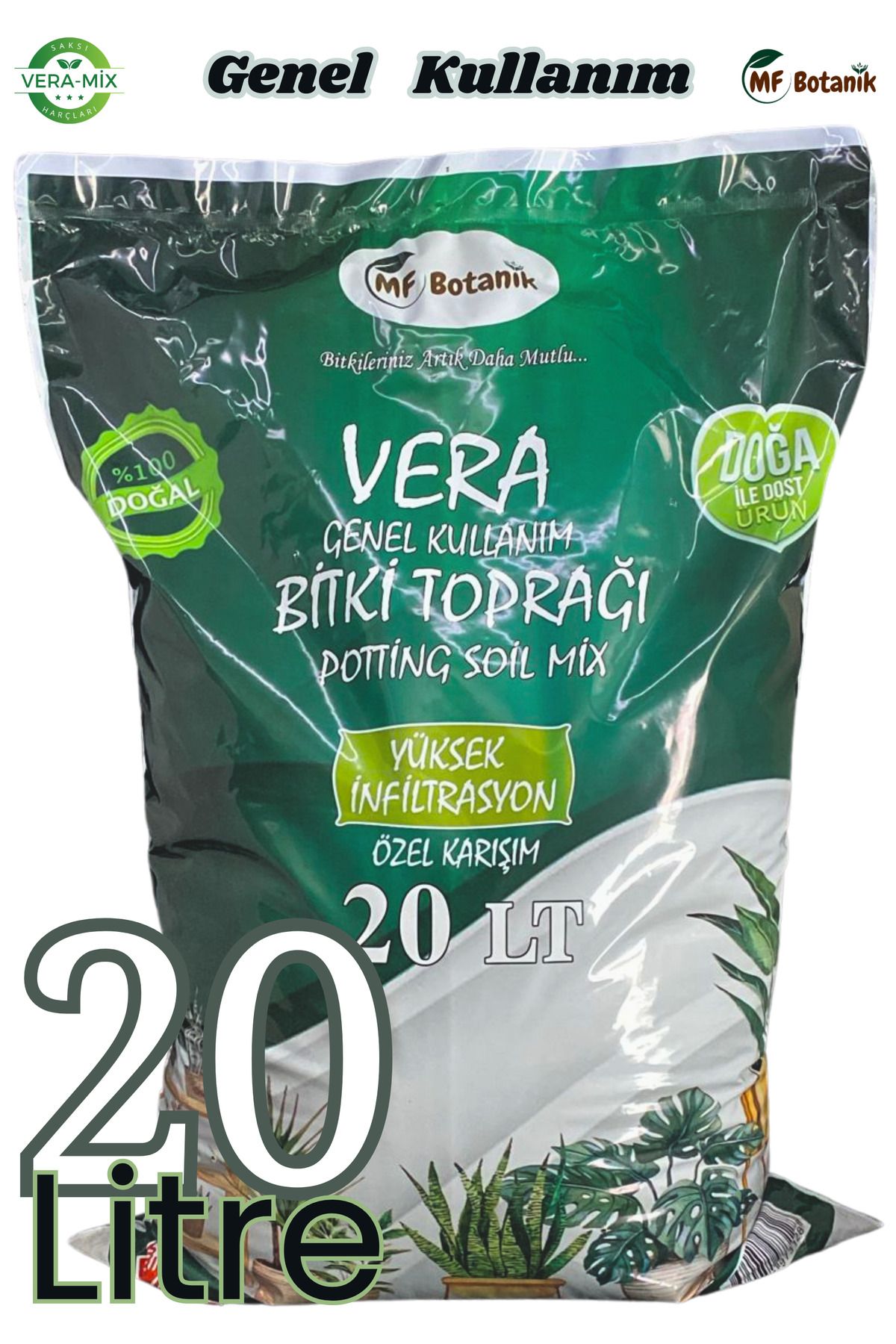 Veramix Özel Karışım Saksı Harcı Ithal Torf - Cocopeat Bitki Toprağı 20 Litre