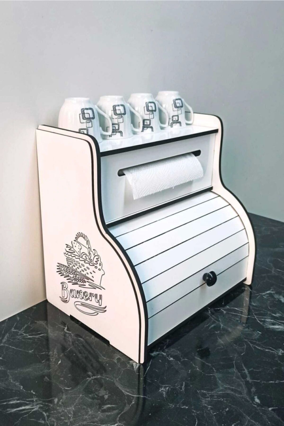 New Bread Box-yeni Ekmeklik, Havlu Peçetelik(saklama Gözlü), Baharatlık Rafı, Dekoratif Yazılı