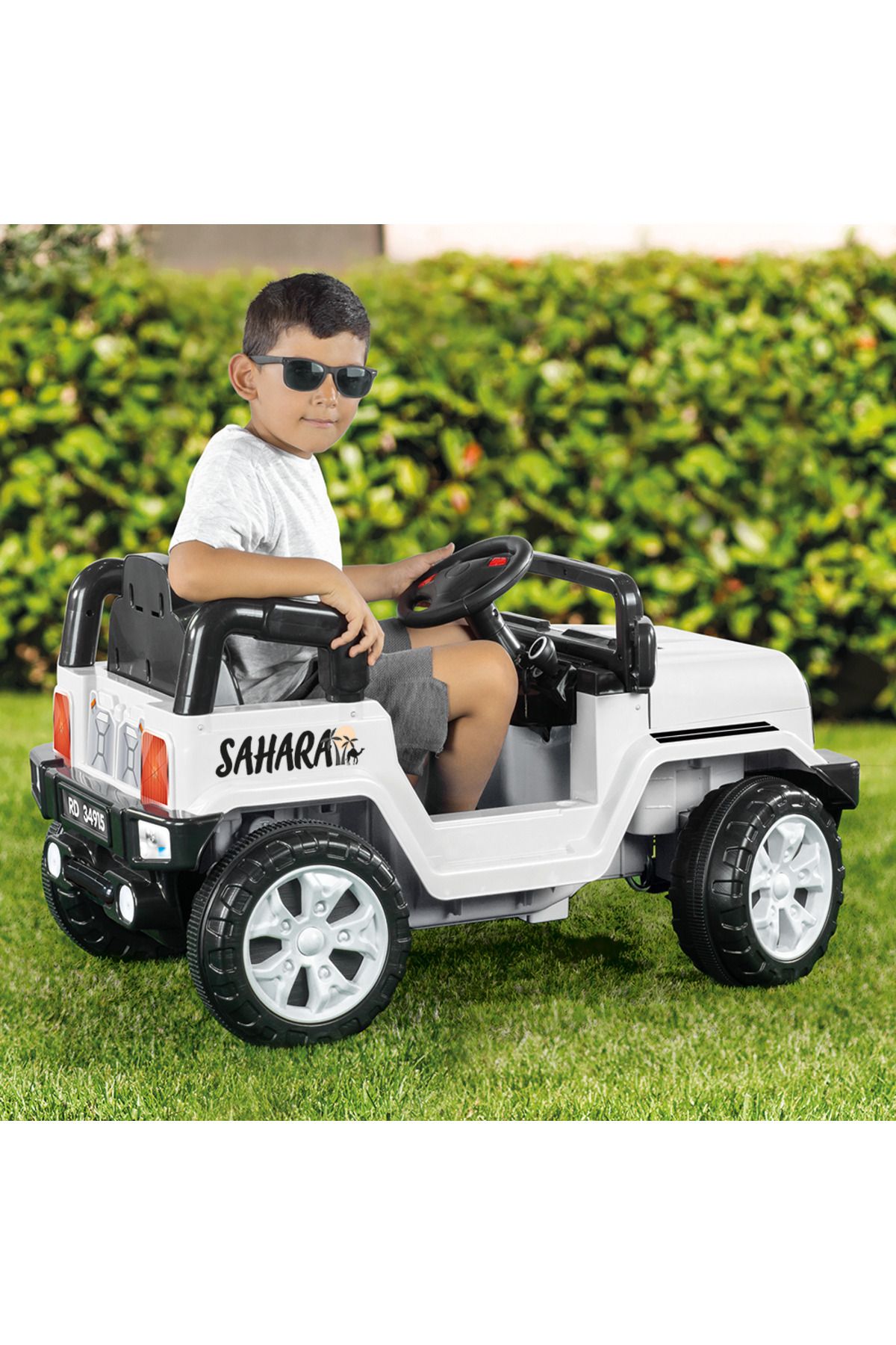 Dolu Neon Sahara 12 V Uzaktan Kumandalı Akülü Araba Beyaz
