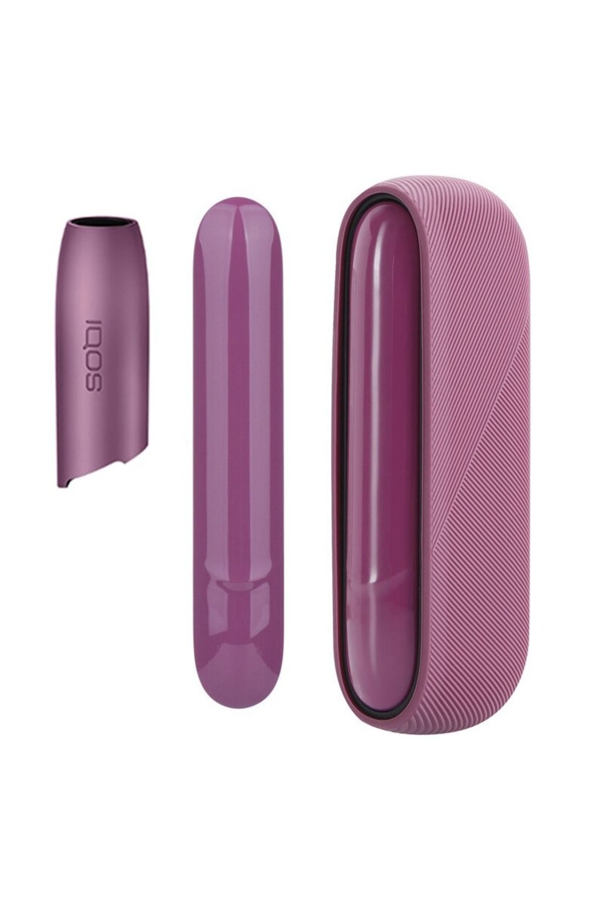 3 In 1 Iqos 3.0 Yüksek Kaliteli Kaymaz Silikon Kılıf Iqos 3.0 Duo Koruyucu Kapak Mürdüm