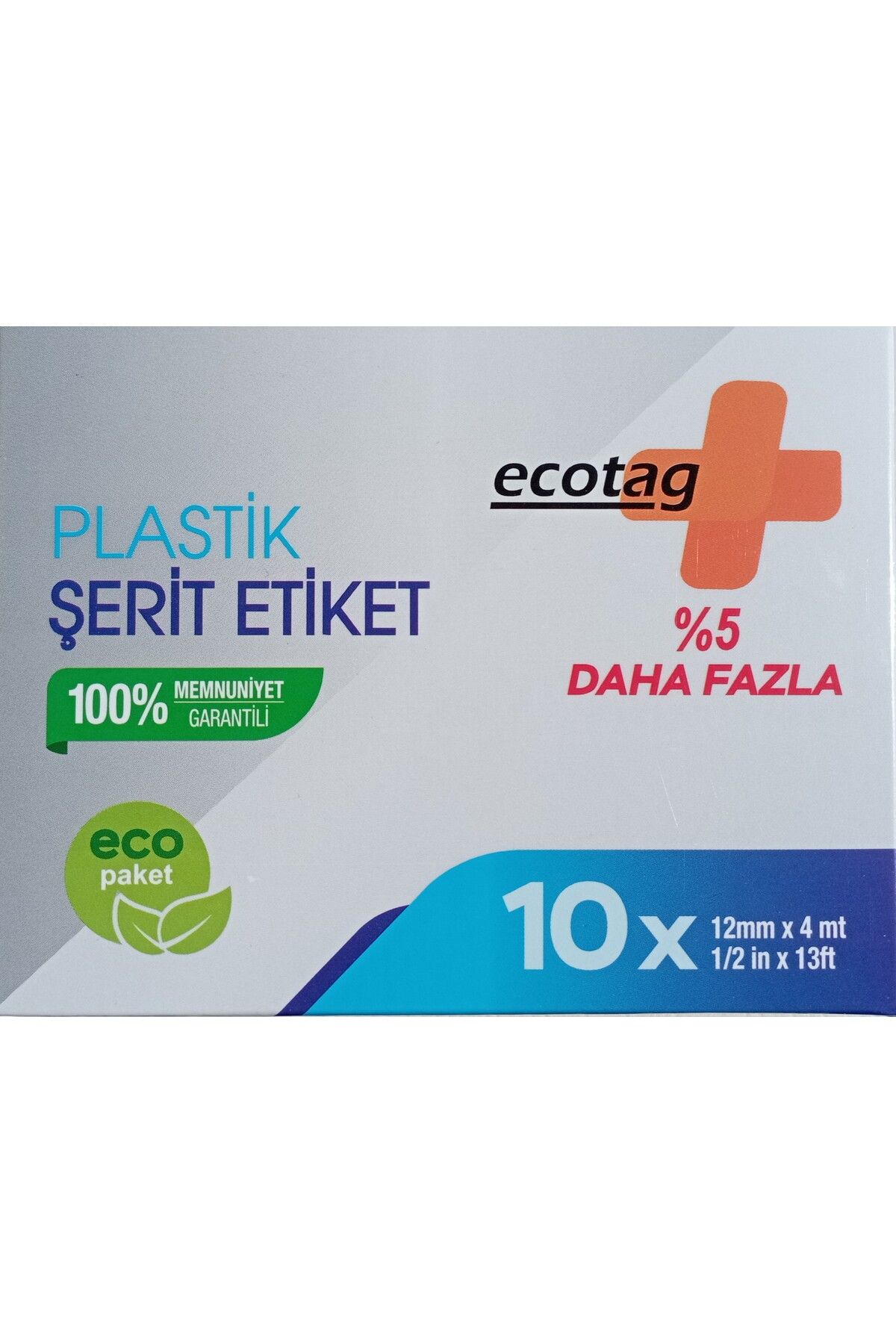Ecotag Dymo Letratag Muadili Kağıt Şerit Etiket Beyaz 10 Lu Eco Paket