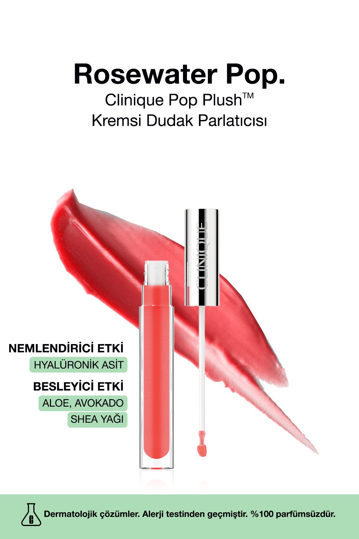 Pop Plush™ Kremsi Dudak Parlatıcısı - Renk: Rosewater Pop 3.4ml | Parlak Bitiş, Nemlendirici Etki