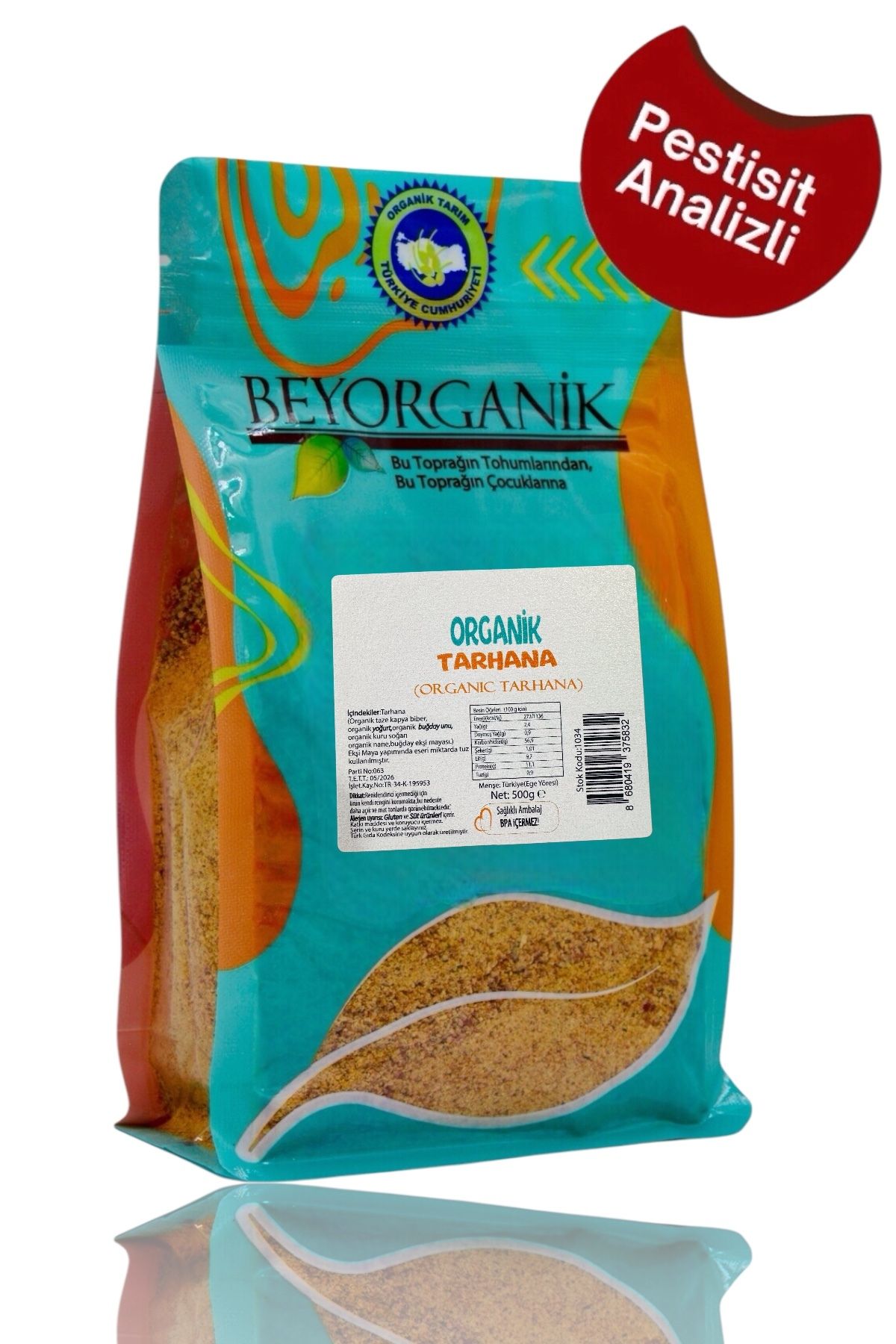 ORGANİK Kırmızı Köy Tarhanası 500gr (PESTİSİT VE AFLATOKSİN ANALİZLİ)