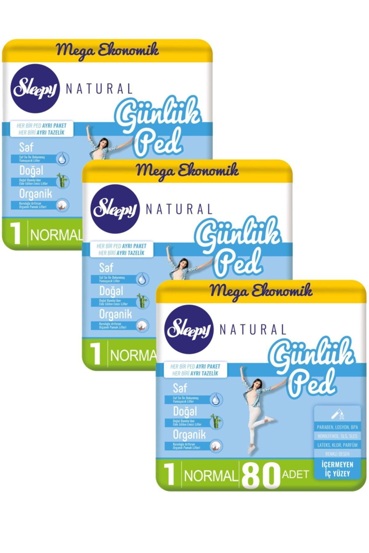 Natural Günlük Ped Normal 3x80li