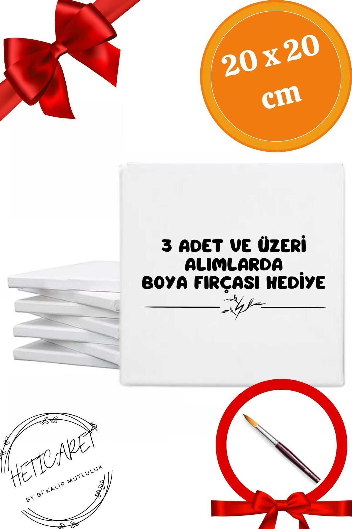 Küçük Resim Tuvali 20x20cm Tuval - Imalatçıdan - Fırça Hediyeli