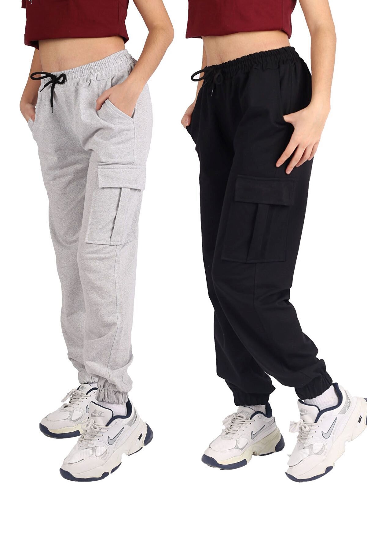 2 Lİ KARGO VE YANDAN CEPLİ UNİSEX EŞOFMAN ALTI