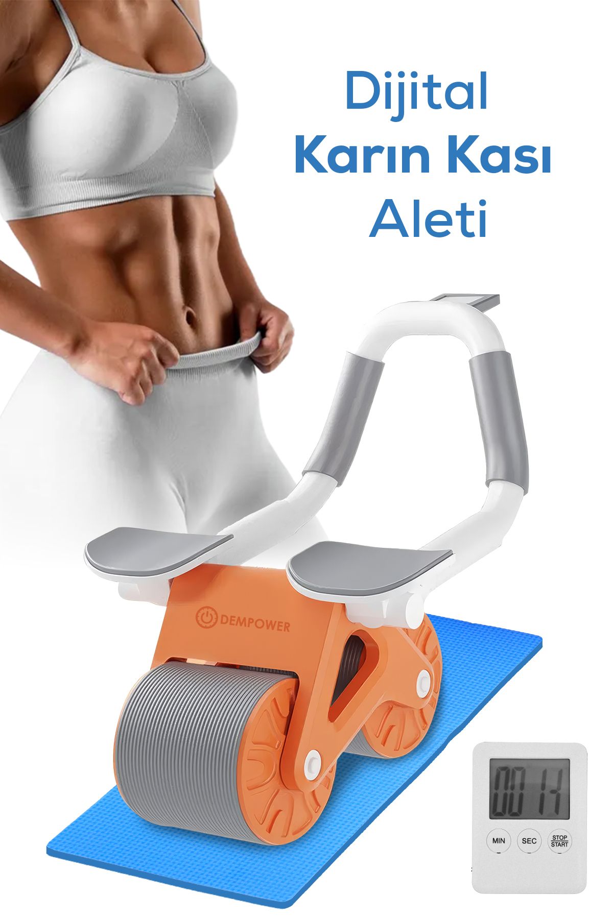 Dirsek Destekli Karın Egzersiz Aleti Ve Dijital Sayaç