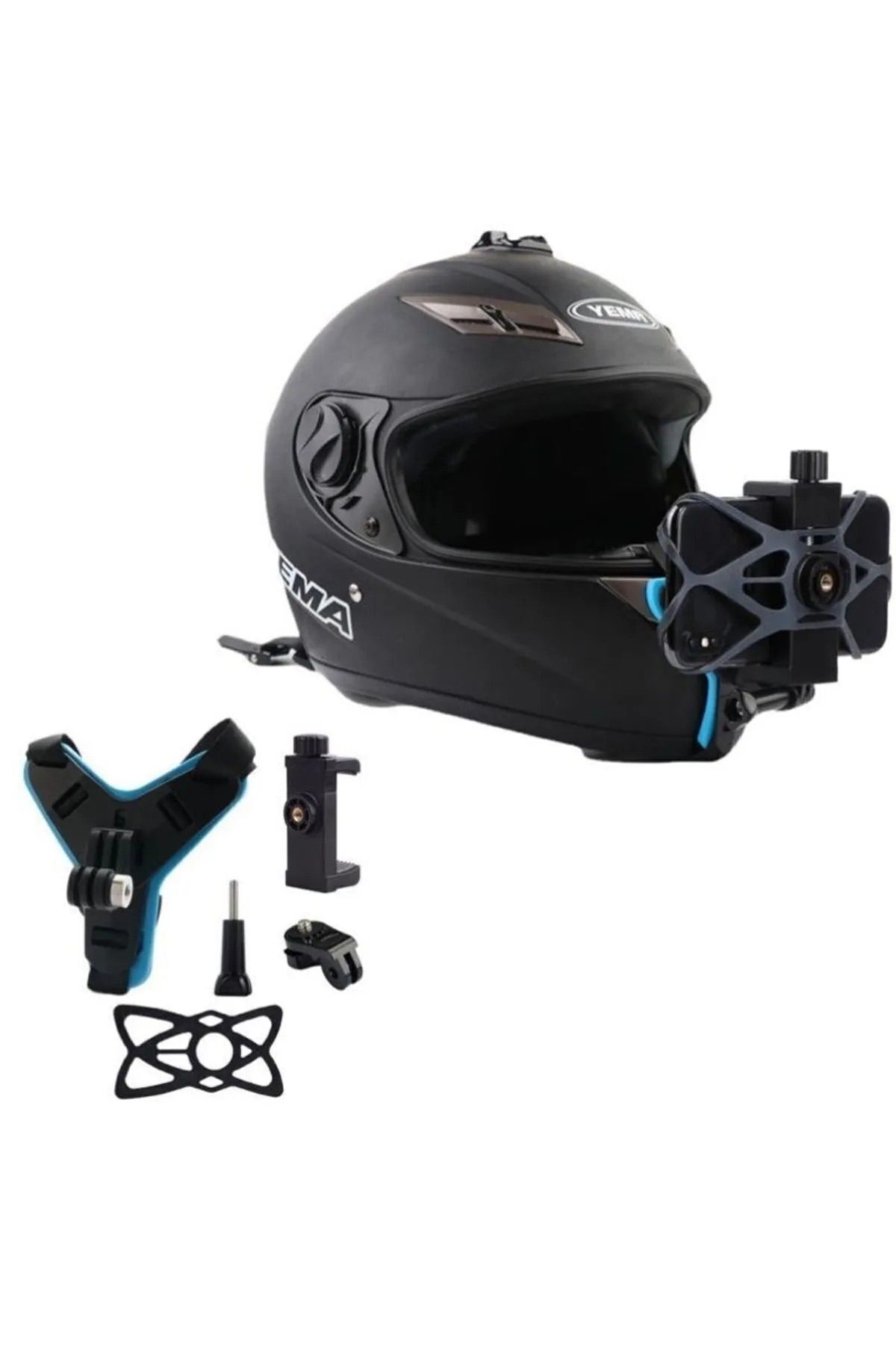 Yıldırım Aksiyon Kamera Kask Alt Çene Bağlantı Aparatı Telefon Tutucu Set Motorsiklet