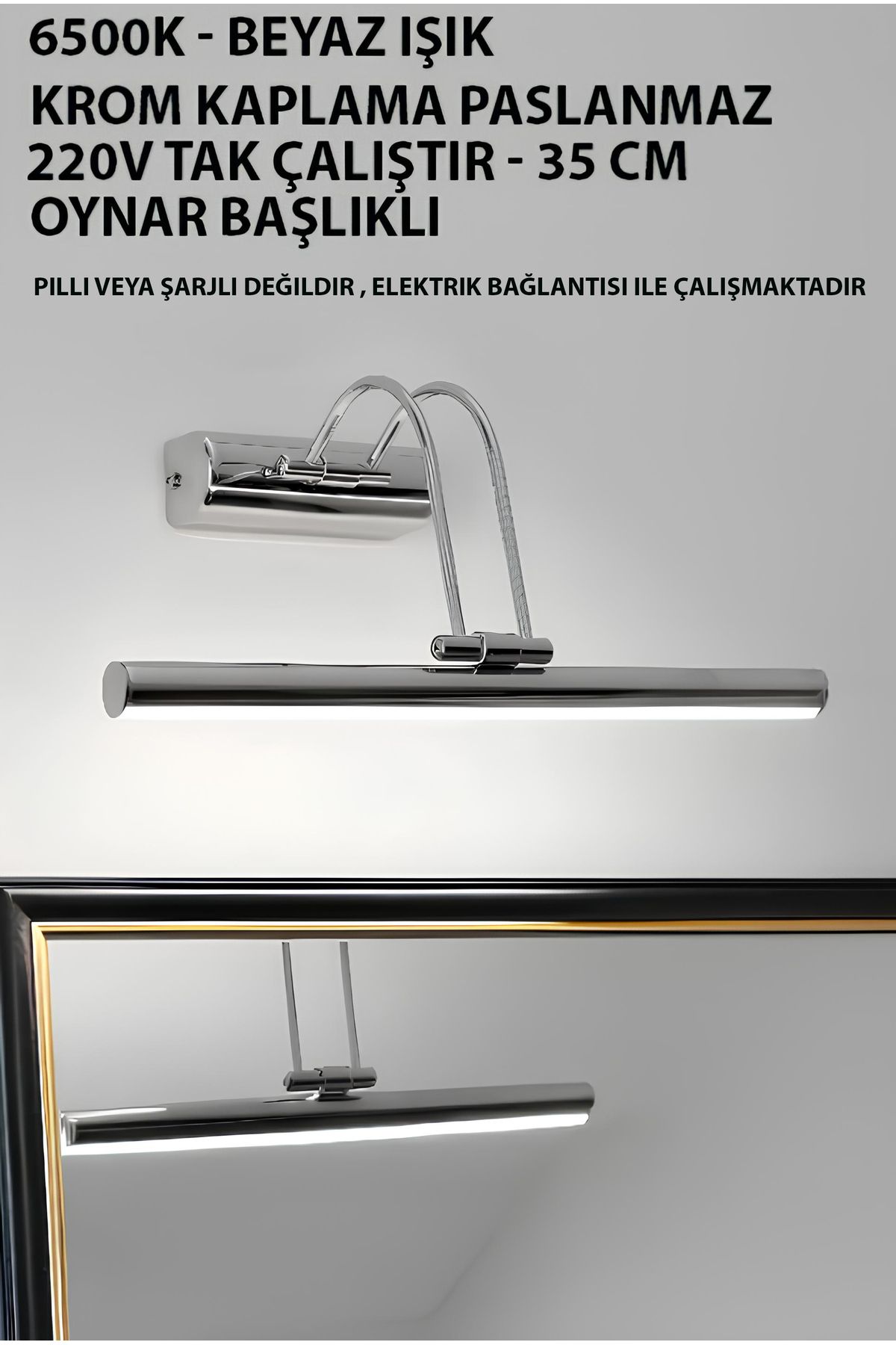 Krom Beyaz Işık Banyo Duvar Ayna Tablo Aydınlatması Flüt Aplik Kuğu Aplik Ledli Aplik