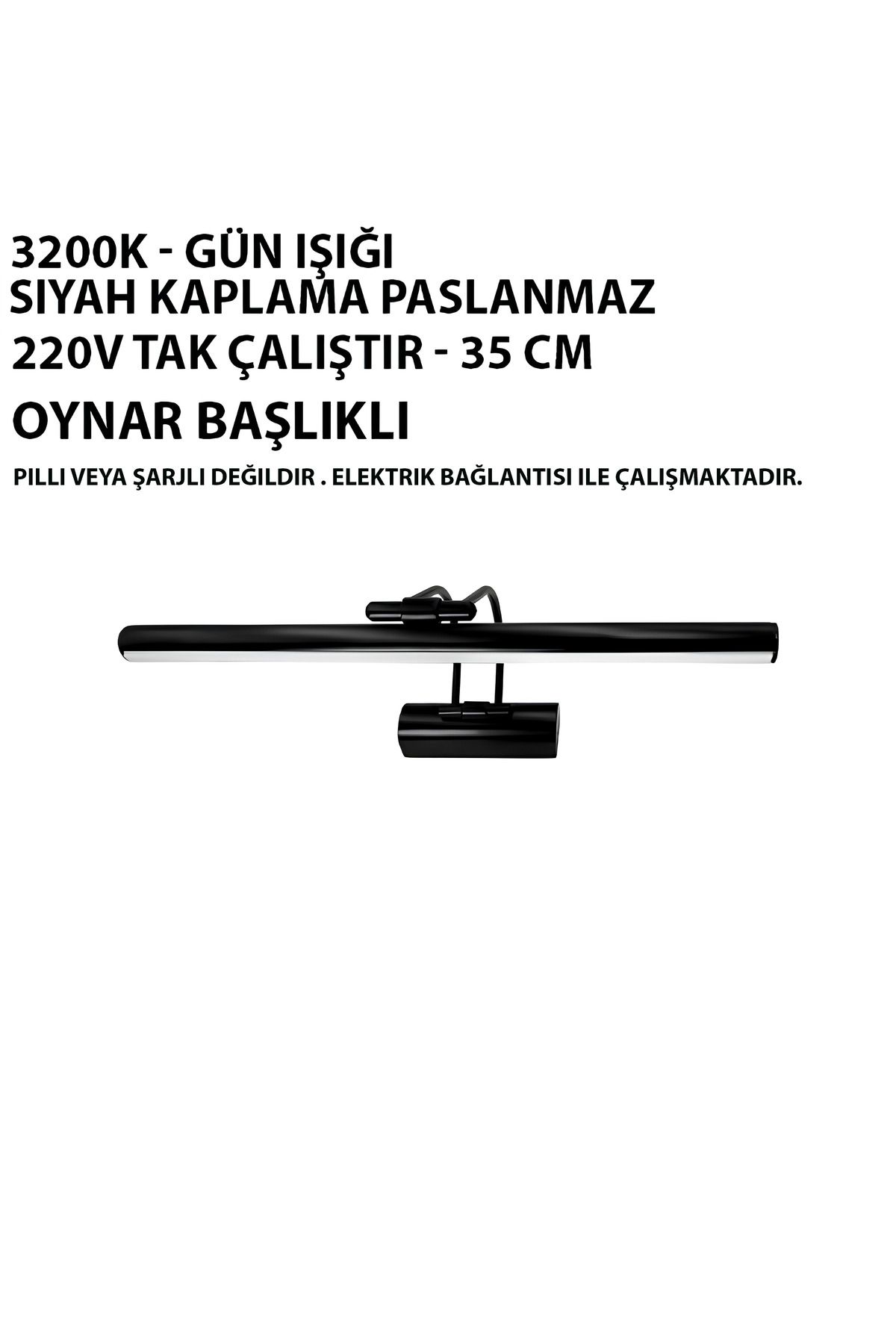 Siyah Mat Gün Işığı (sarı) Banyo Duvar Ayna Tablo Aydınlatması Flüt Aplik Kuğu Aplik Ledli Aplik