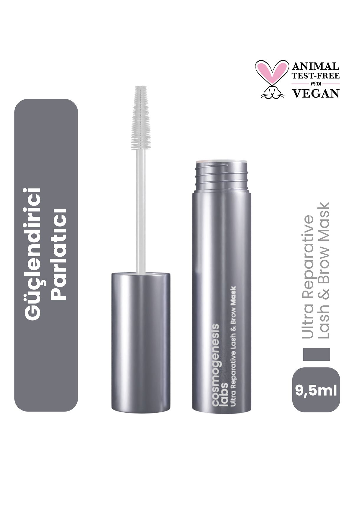 Kaş Kirpik Maskesi 9.5ml - Su Bazlı Parlatıcı Nemlendirici Onarıcı Vegan (%1 KERATİN – BİOTİN)