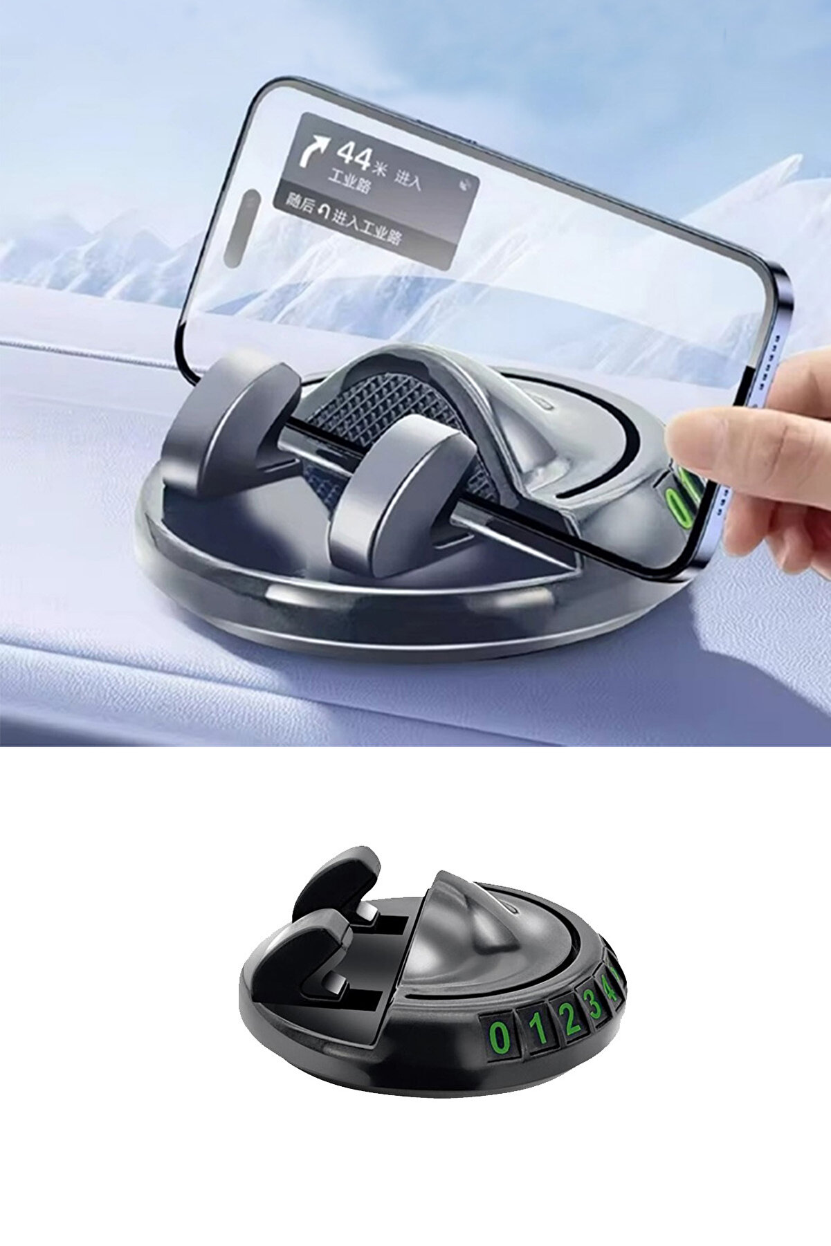 Araç İçi Telefon Tutuculu Numaratör Park Numarası Parkmatik Araba Numaratör Telefon Tutacağı 360°
