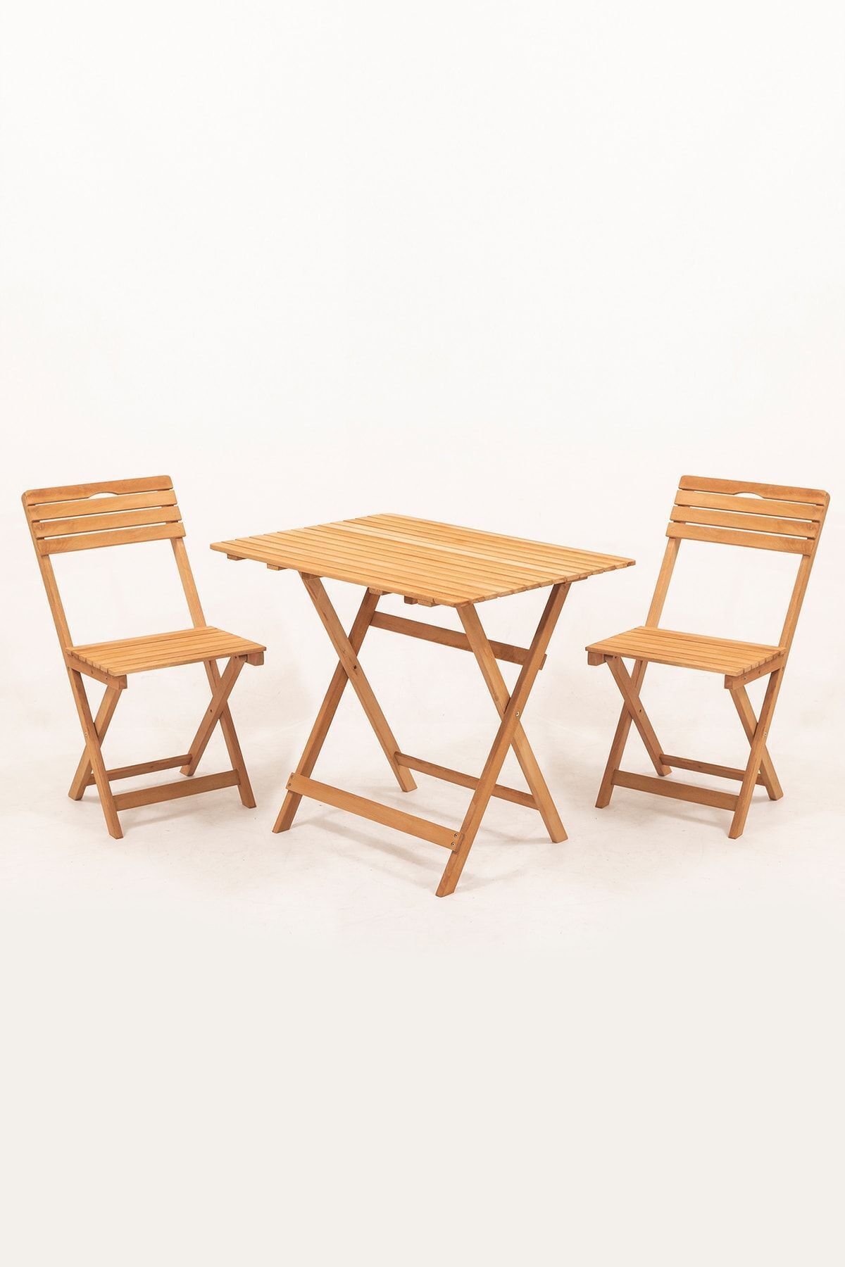 Balkon Bahçe 60x80 Cm Masa 3’lü Katlanabilir Bistro Set 2 Sandalye 1 Bahçe 60x80 Cm Masa
