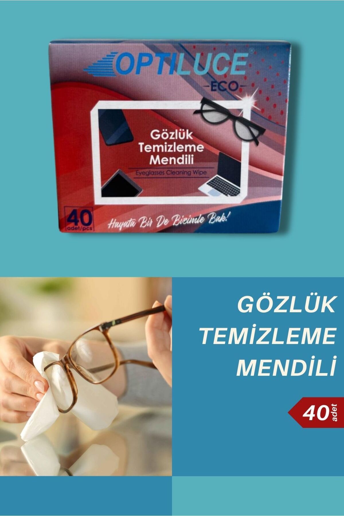 Gözlük Temizleme Mendili 40 Adet