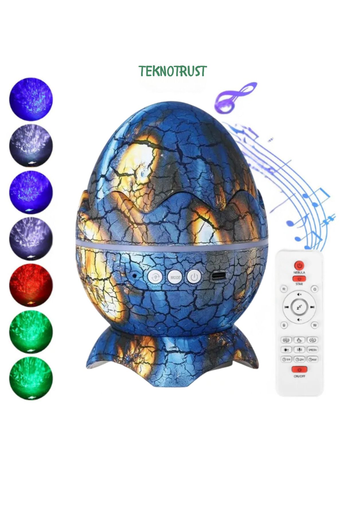 Dinozor Ambiyans Galaxy Projektör Projeksiyon Gece Lambası Bluetooth Hoparlör Çocuk Odası Yetişkin