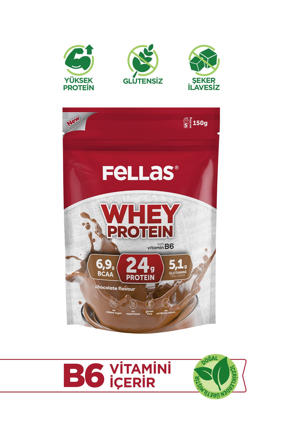 Çikolata Aromalı Protein Tozu 150 g  5 Porsiyon - Çikolata Aromalı