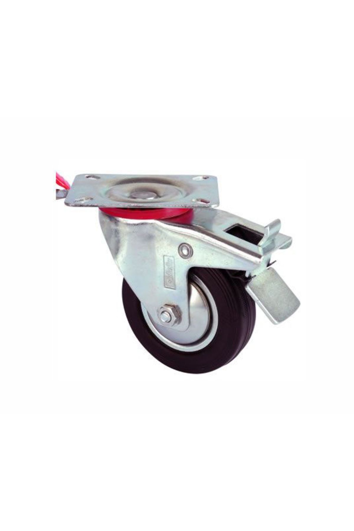 Servis Tekeri - Tablalı Frenli Siyah Döner - Çap 150 Mm