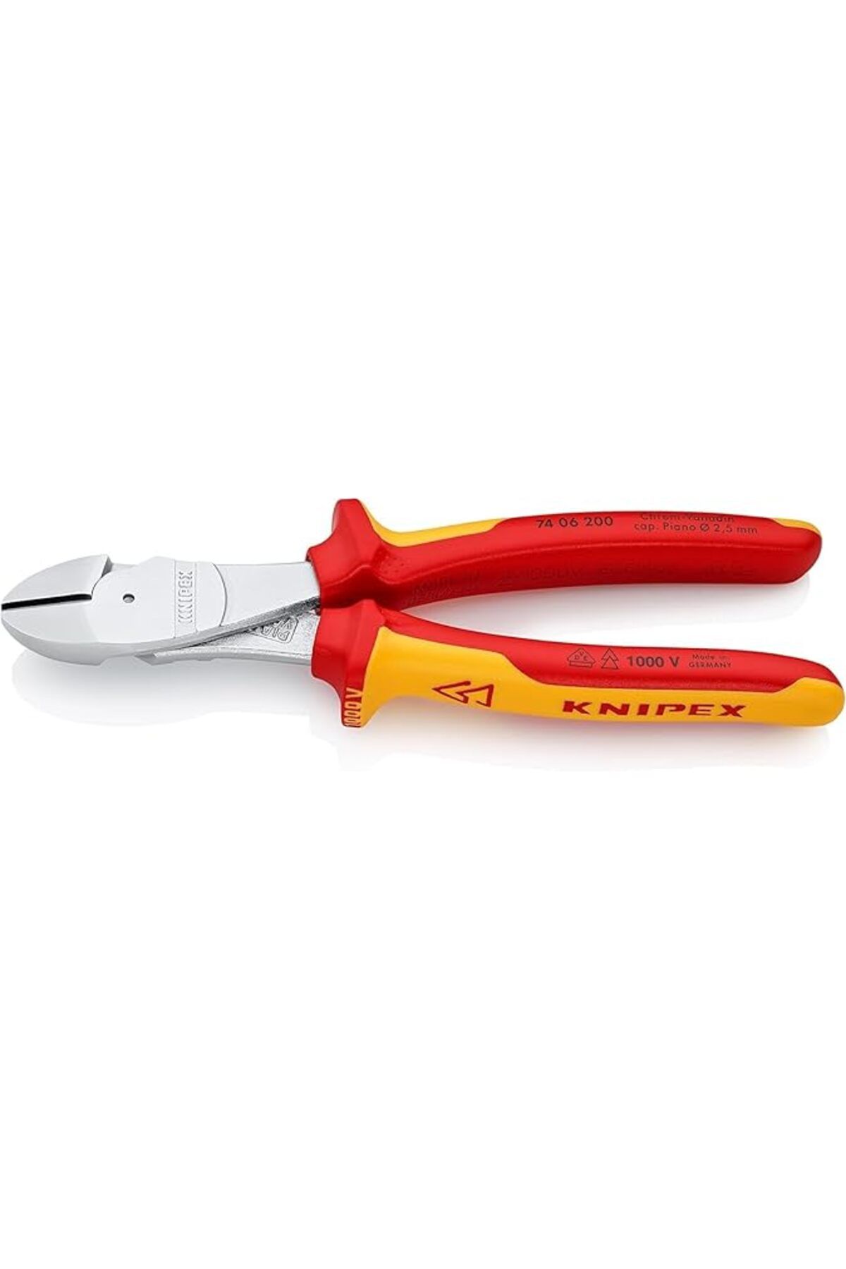 Knipex Ağır Hizmet Tipi Yan Kesiciler, Krom Kaplama, Çok Bileşenli Manşonlarla Izole Edilmiş, Vde T