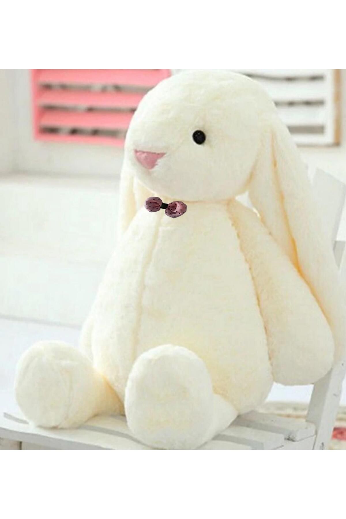Uyku Arkadaşım Papyonlu Uzun Kulak Bunny Peluş Tavşan 65 Cm
