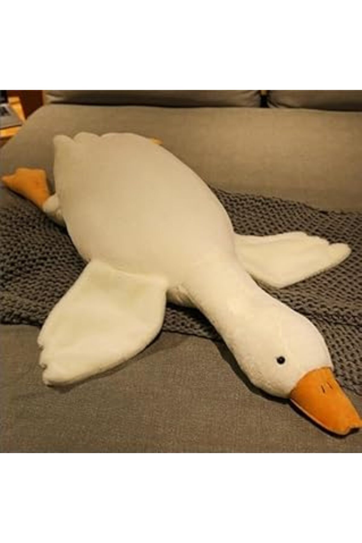 Sevimli Peluş Uyku Arkadaşım Kaz 75 Cm- Uçan Kaz Morton Uyku Yastığı Beyaz