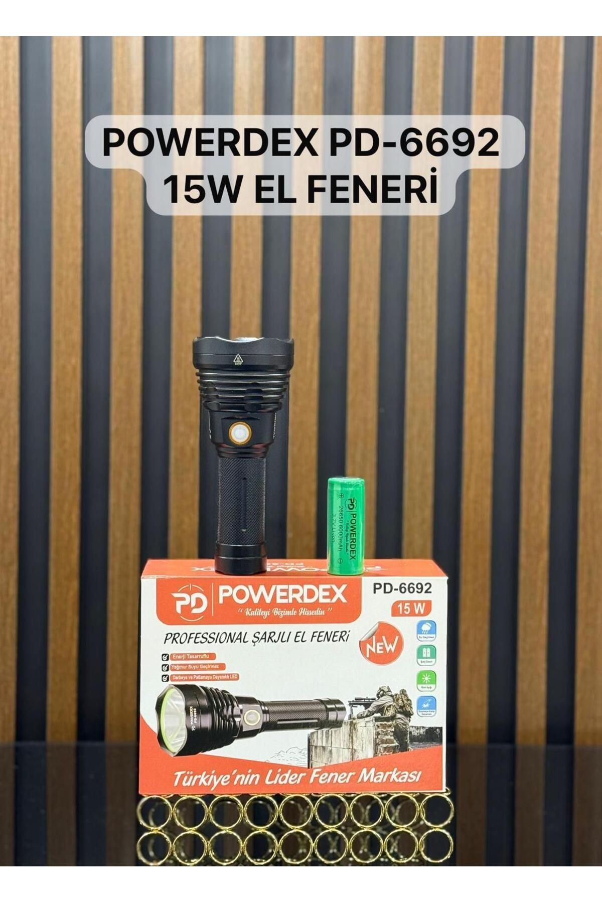 Pd-6692 15watt Süper Led Profesyonel Şarjlı El Feneri Xhp 90 Led