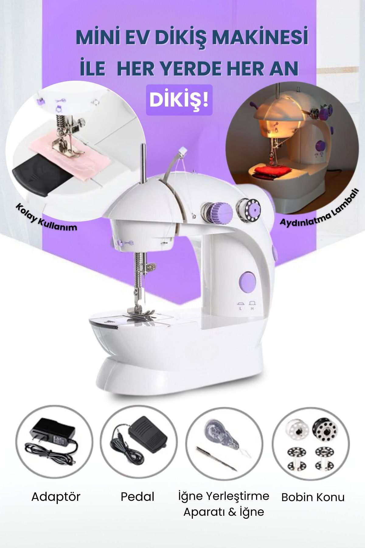 Mini Ev Dikiş Makinesi Pedallı Sewıng Machine