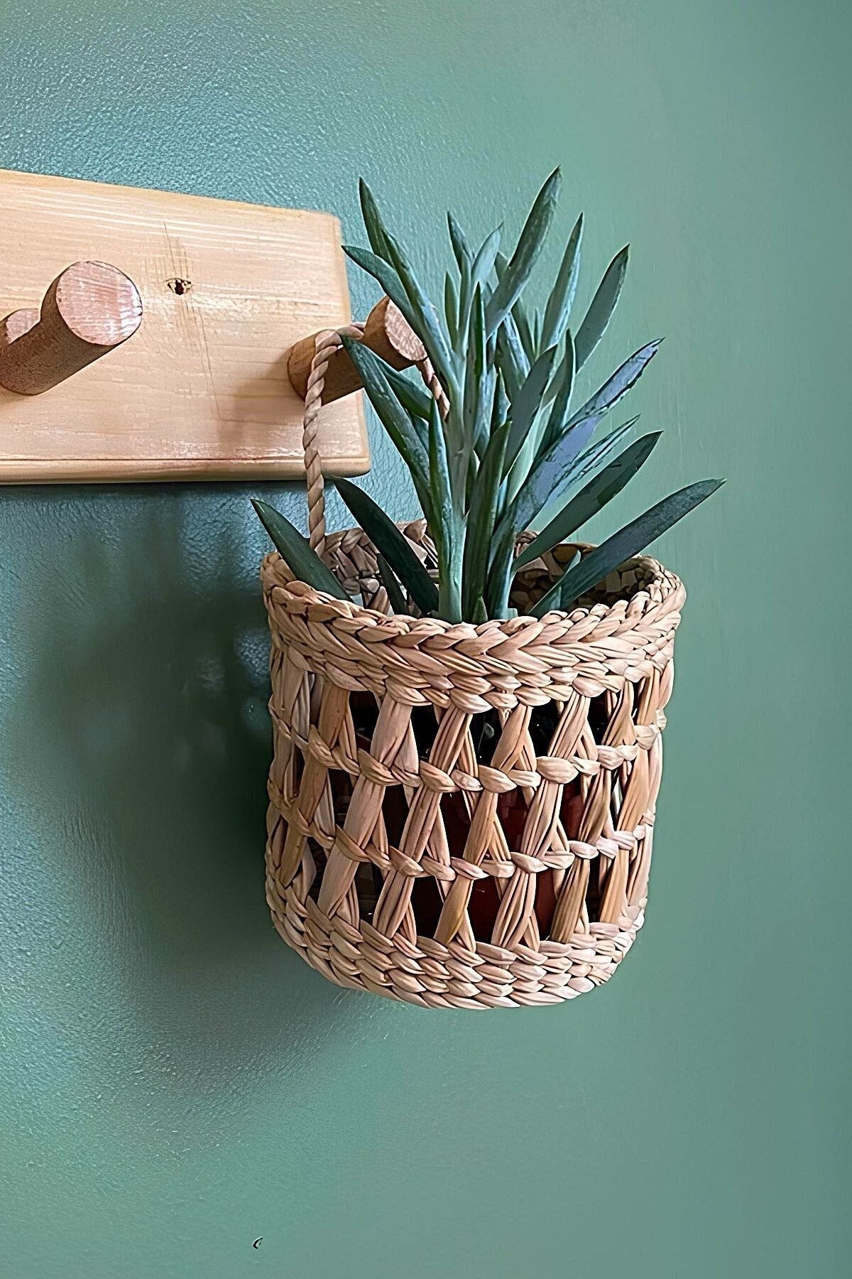 Home Çok Amaçlı Sepet / Askı Sepeti / Dekoratif Hasır Sepet / Duvar Sepeti / Saksı Sepet / 10x10cm