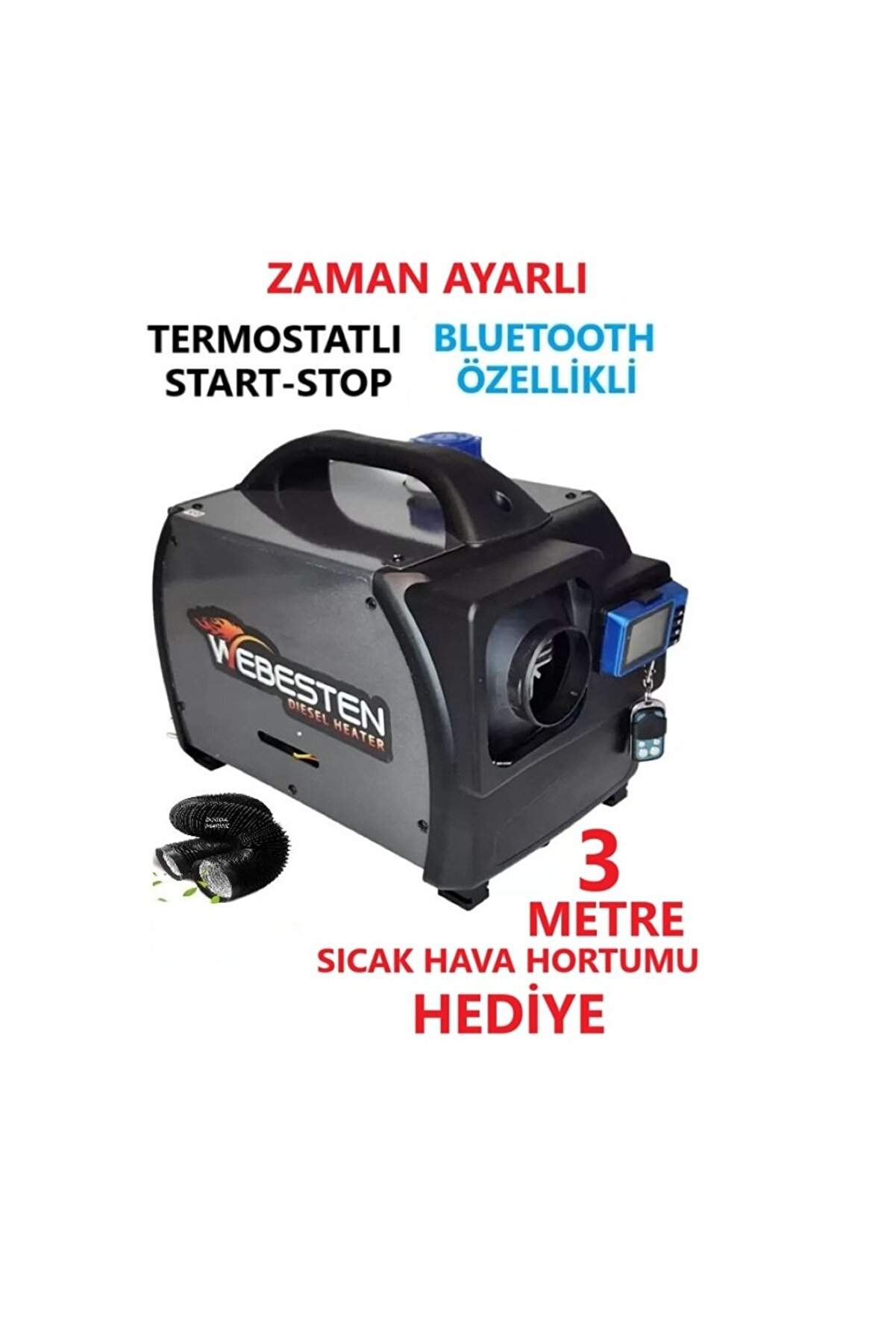 Webesten 5.5kw Çanta Tipi Dizel Isıtıcı 12v-24v-220v Yeni Model Bluetooth Start Stop Özellikli