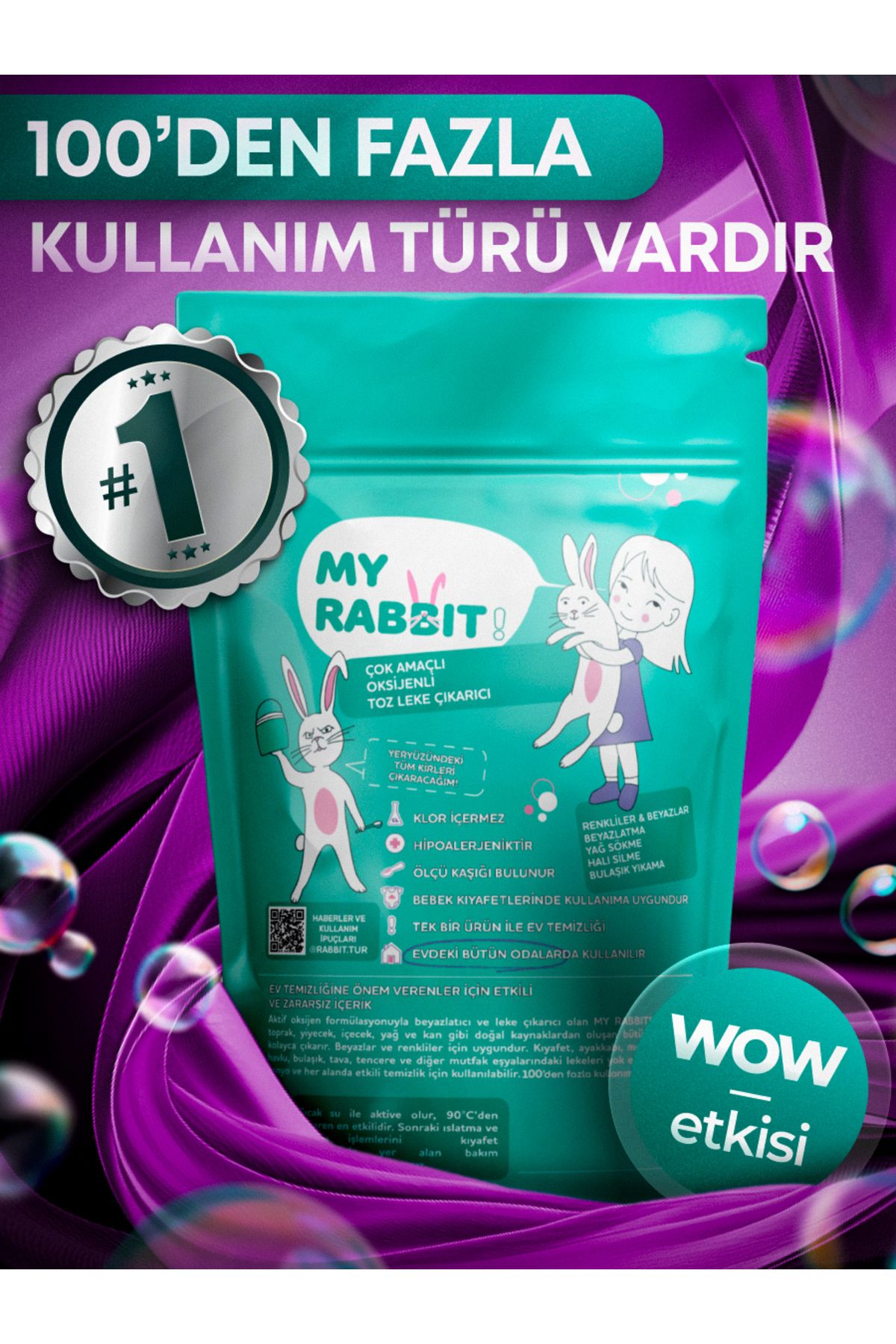 Çamaşır Ve Yüzey Için Çok Amaçlı Oksijenli Toz Leke Çıkarıcı ve beyazlatıcı 800 gr